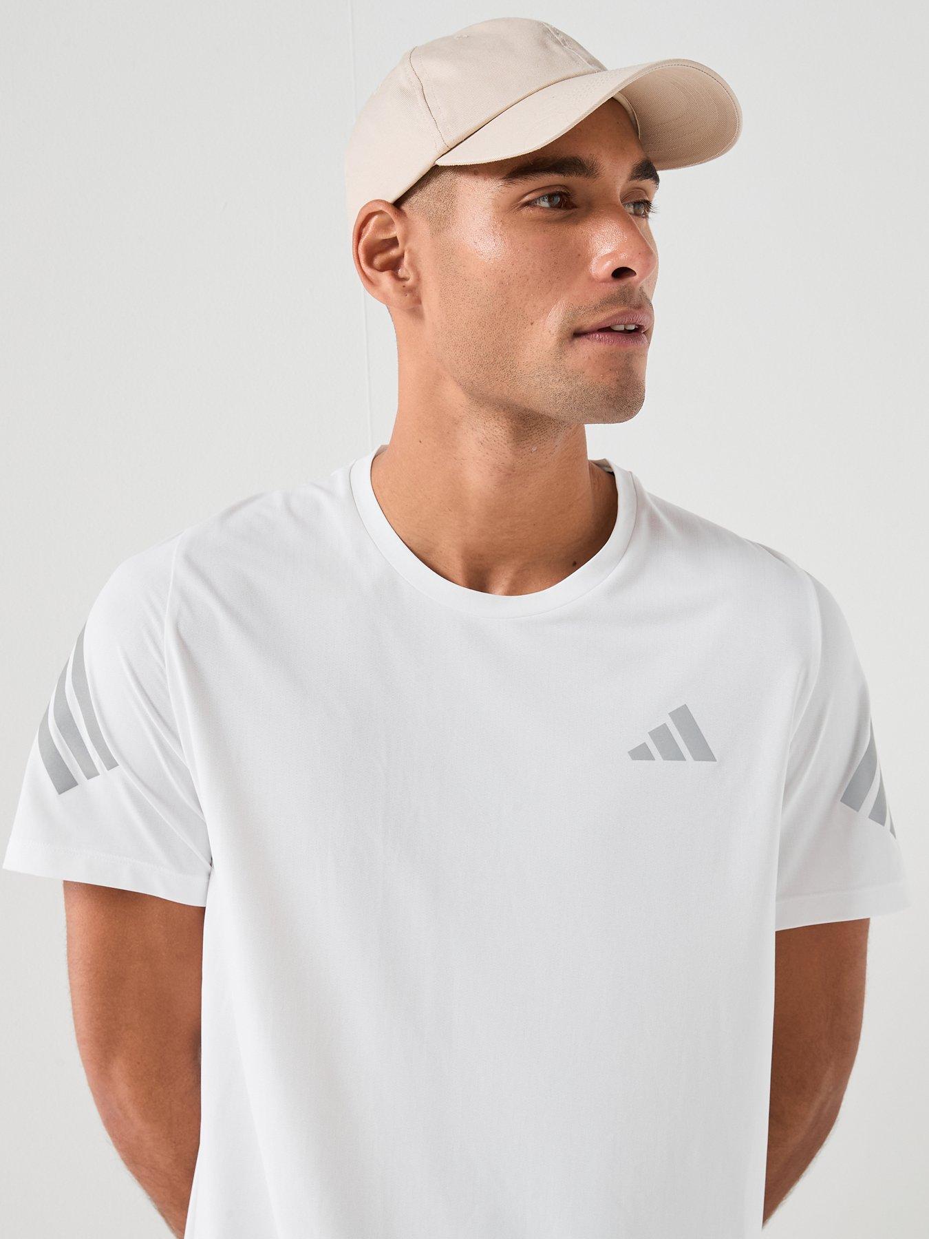 Image 4 of 6 of adidas Mens Running Adi365 Iconic Stripes T-Shirt - White