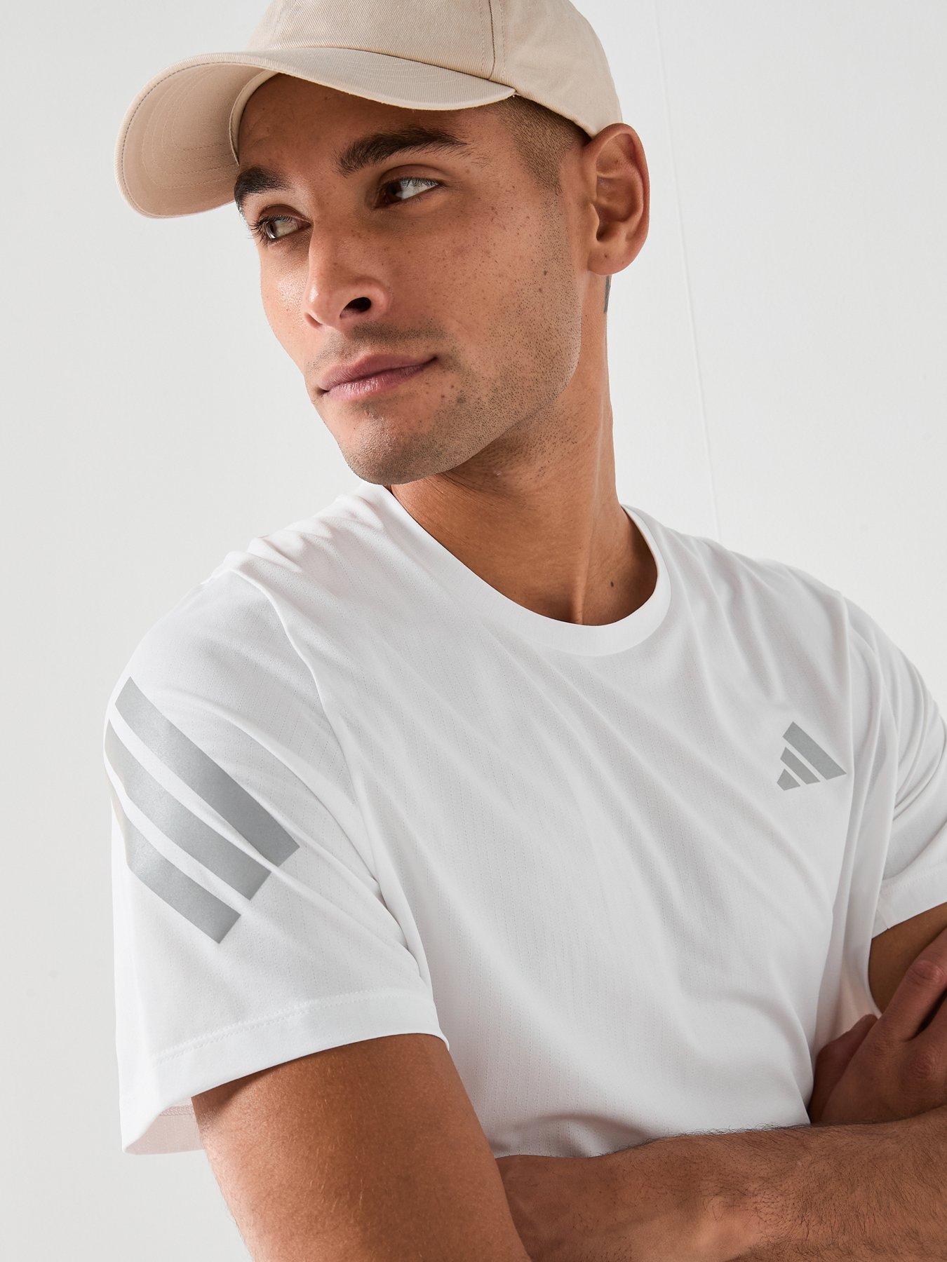Image 6 of 6 of adidas Mens Running Adi365 Iconic Stripes T-Shirt - White