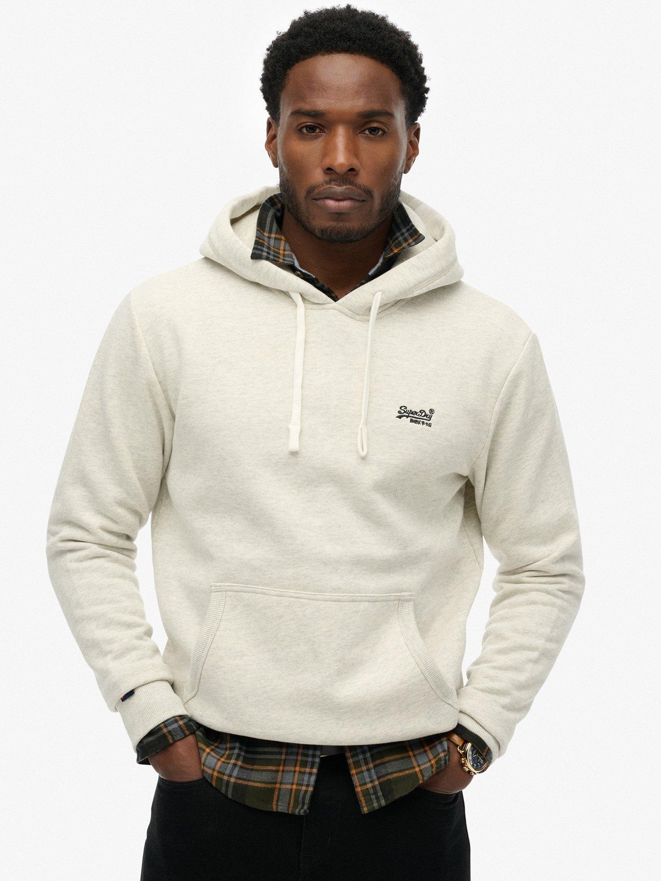Superdry Essential Logo Classic Hoodie, Grey, Size Xl, Men