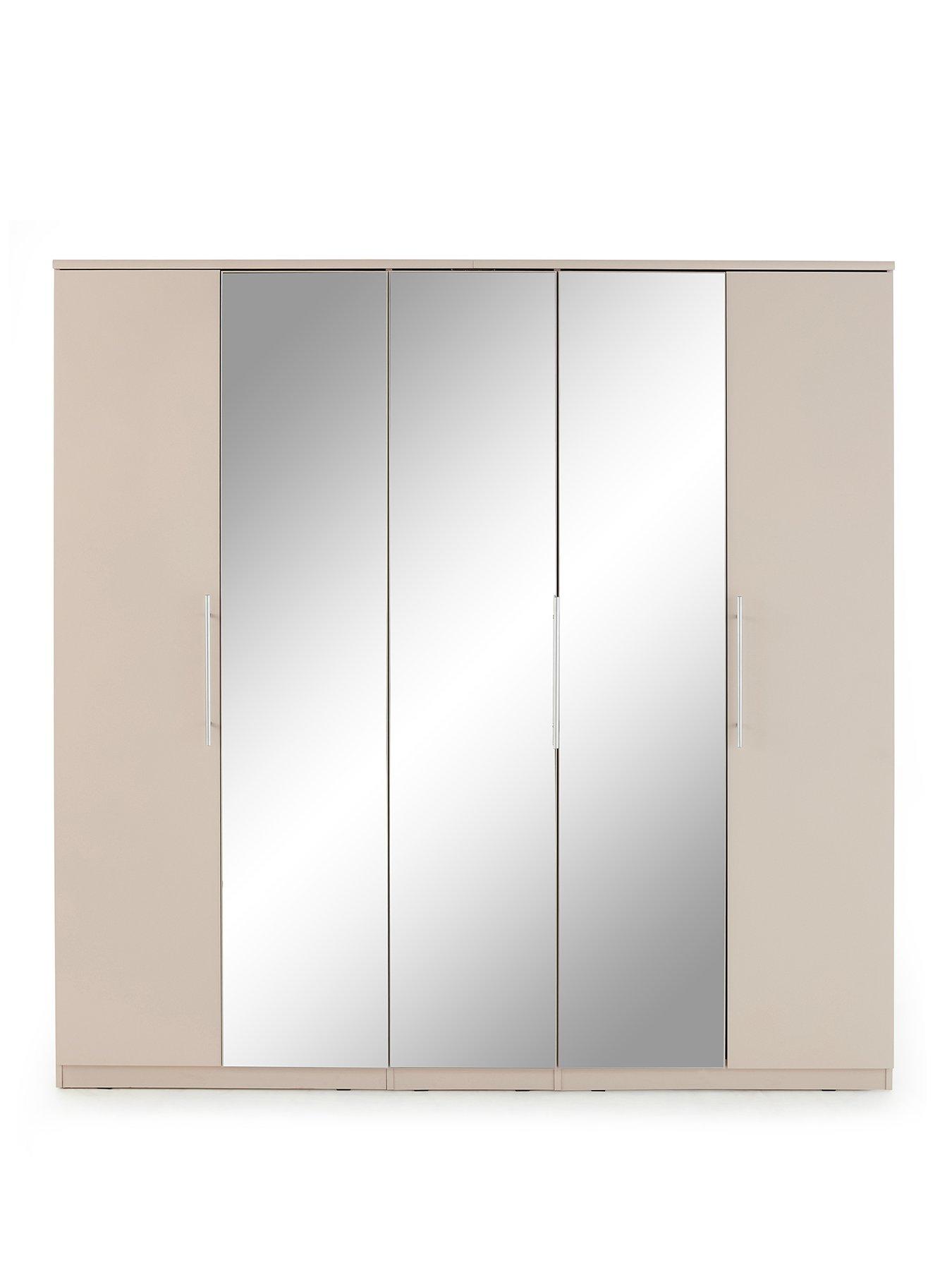 Image 2 of 7 of The Very Collection Prague 5 Door Mirrored&nbsp;Wardrobe - Oatmeal - FSC&reg; Certified