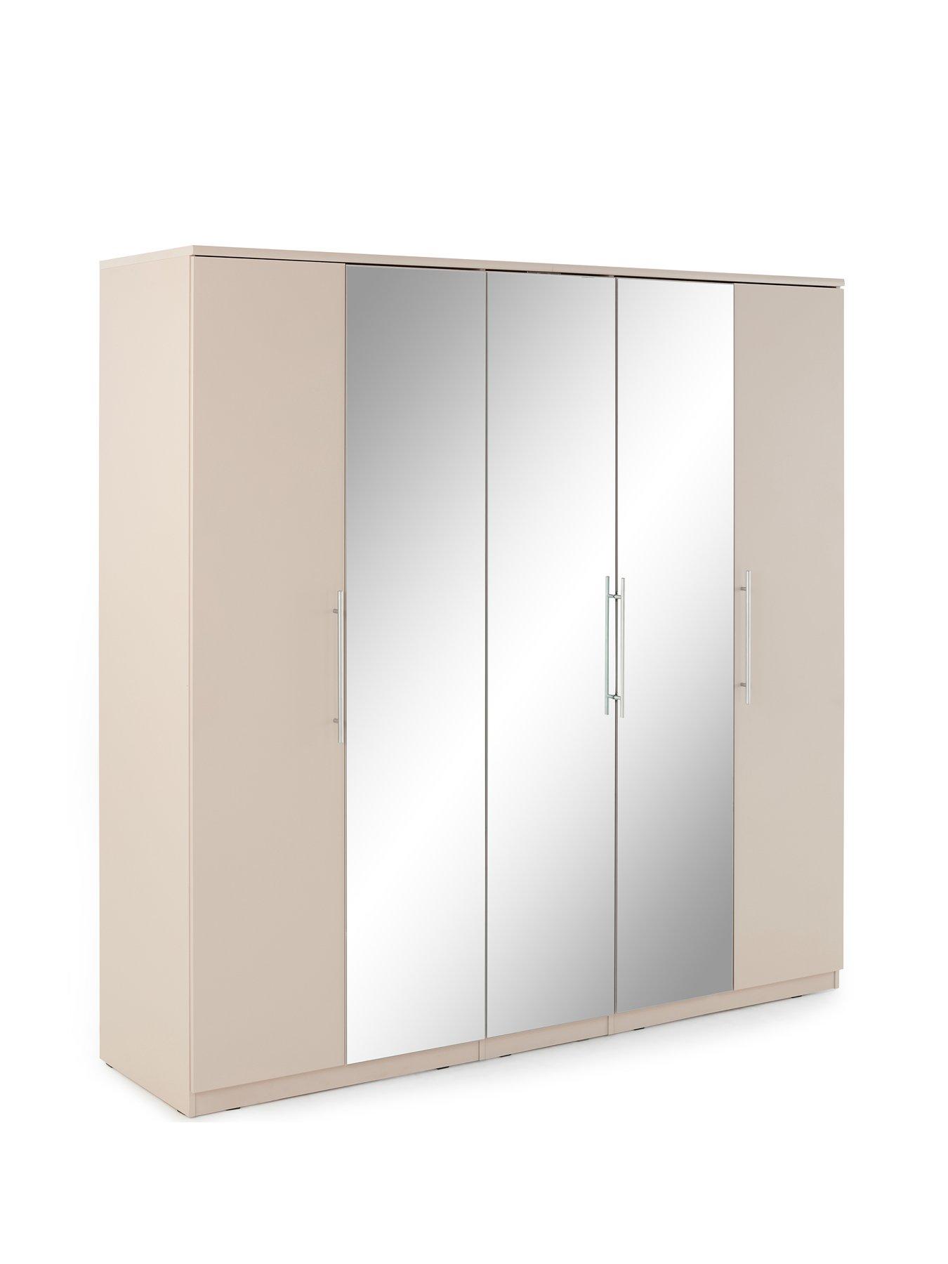 Image 3 of 7 of The Very Collection Prague 5 Door Mirrored&nbsp;Wardrobe - Oatmeal - FSC&reg; Certified