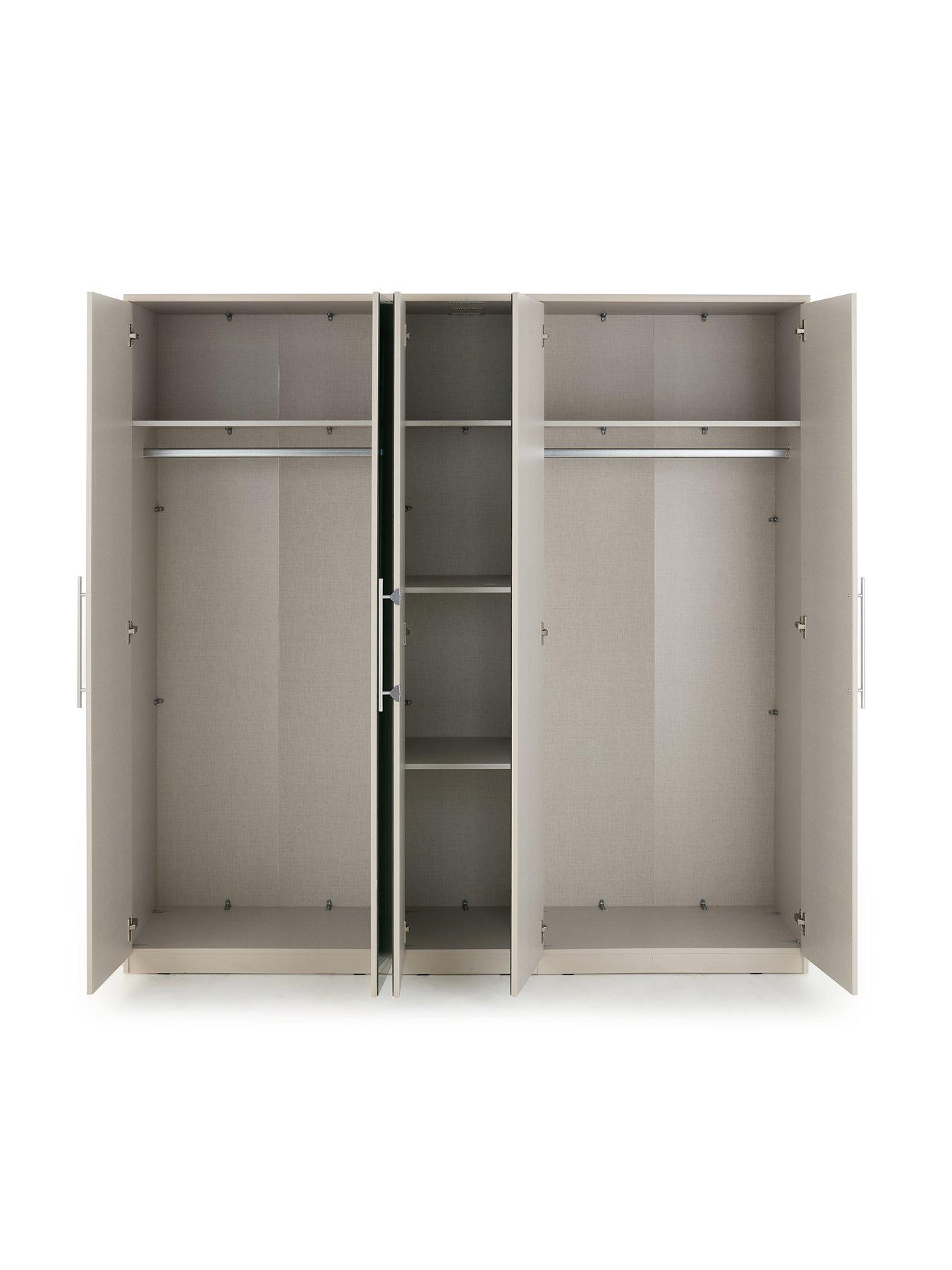 Image 4 of 7 of The Very Collection Prague 5 Door Mirrored&nbsp;Wardrobe - Oatmeal - FSC&reg; Certified