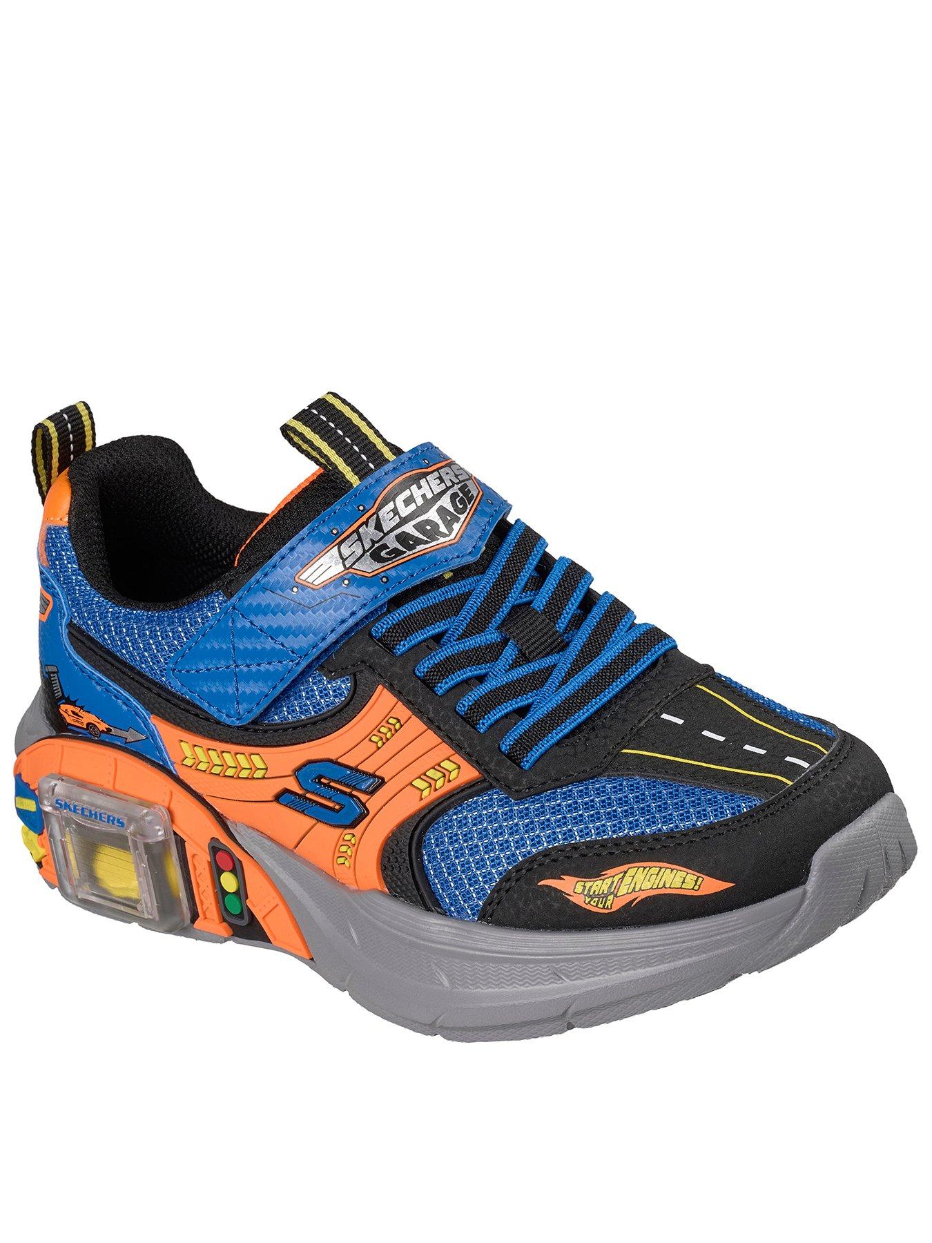Skechers Kids Gore  &  Strap Sneaker W/ Midsole Compartment  &  Two Toy Cars