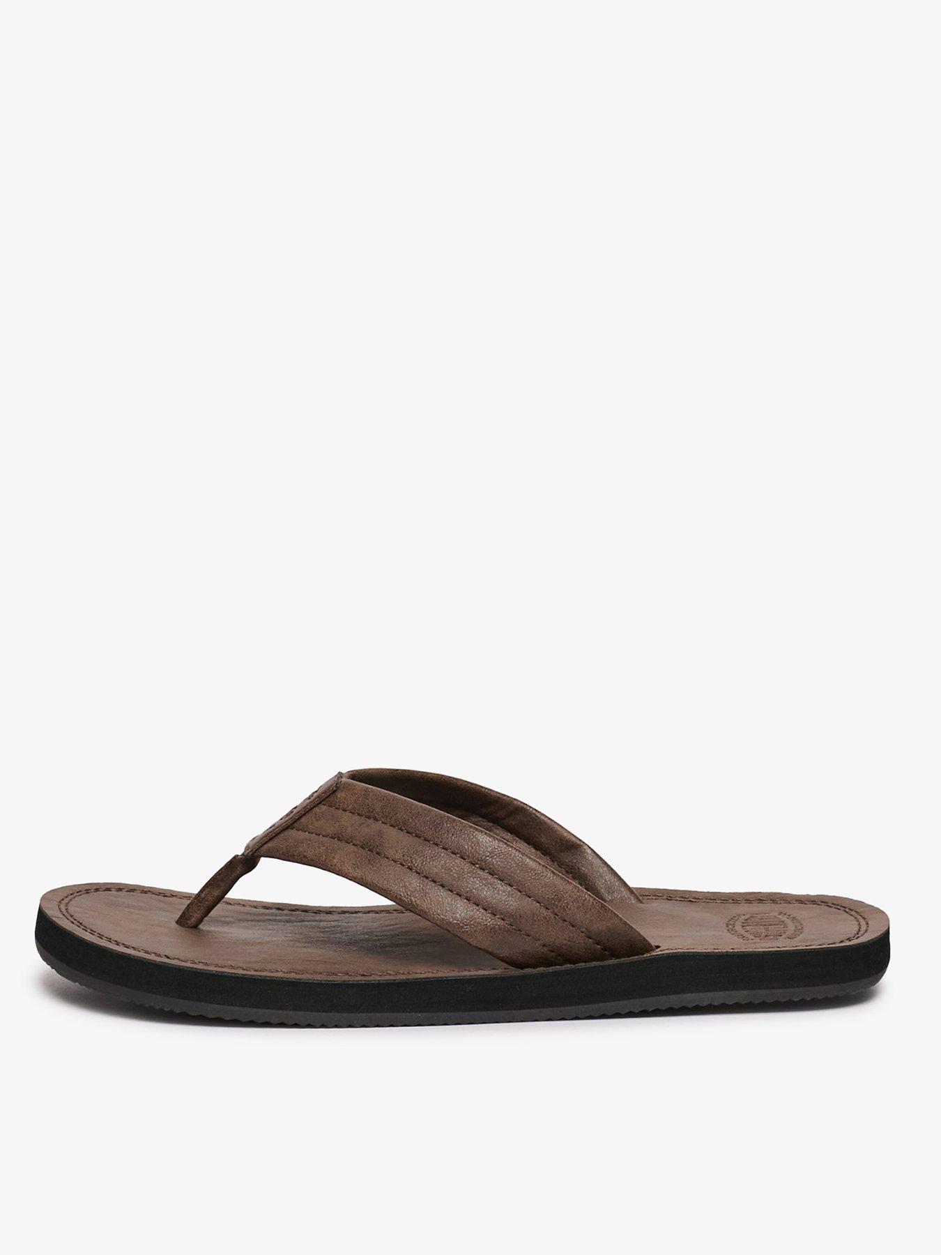 Superdry Vintage Flip Flops - Dark Brown