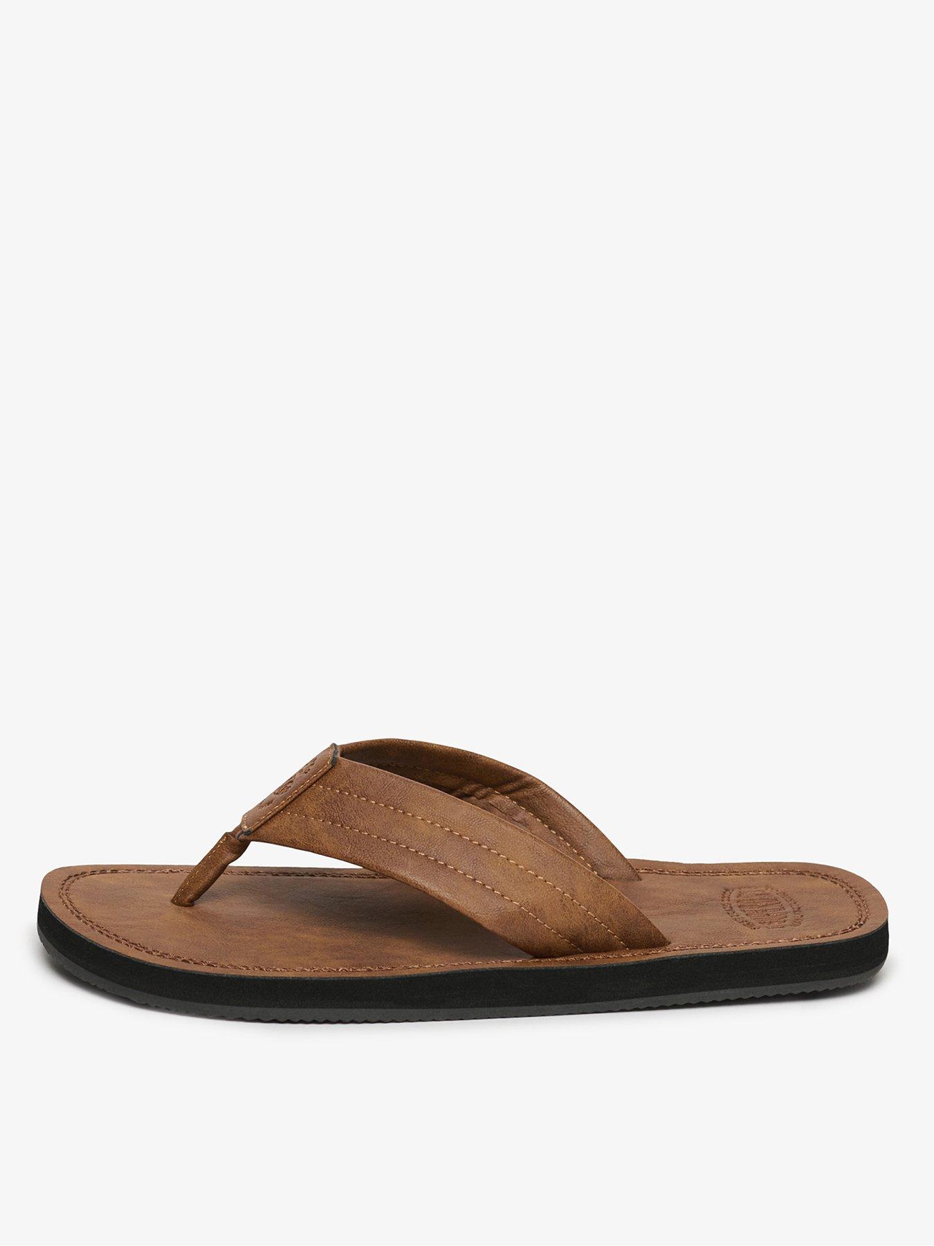 Superdry Vintage Flip Flops, Light Brown, Size 8-9, Men