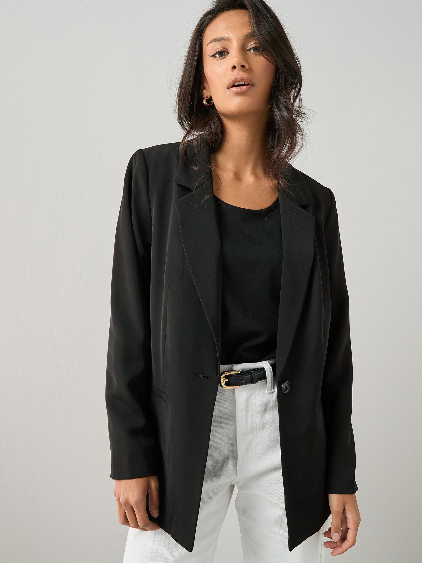 Image 1 of 6 of The Very Collection Relaxed Blazer - Black