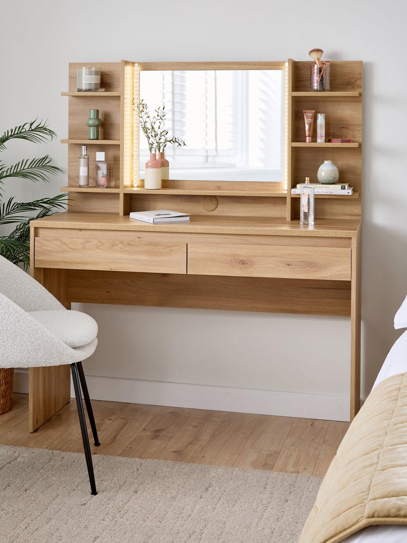 Very Home Lisson Lit Dressing Table with Mirror in New Oak - FSC® Certified