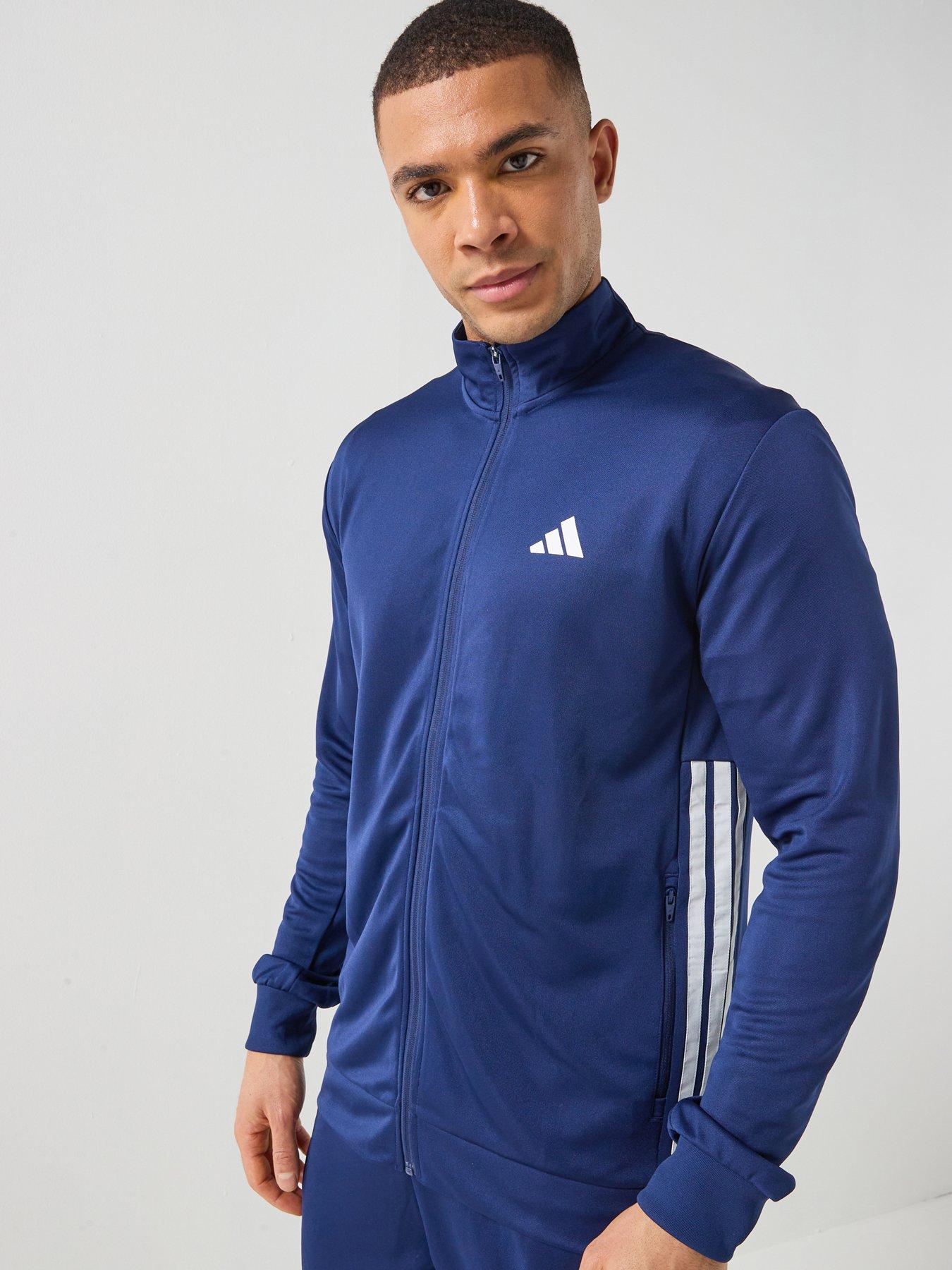 adidas Mens Training Workout Essentials Track Top, Dkblue/White, Size Xl, Men