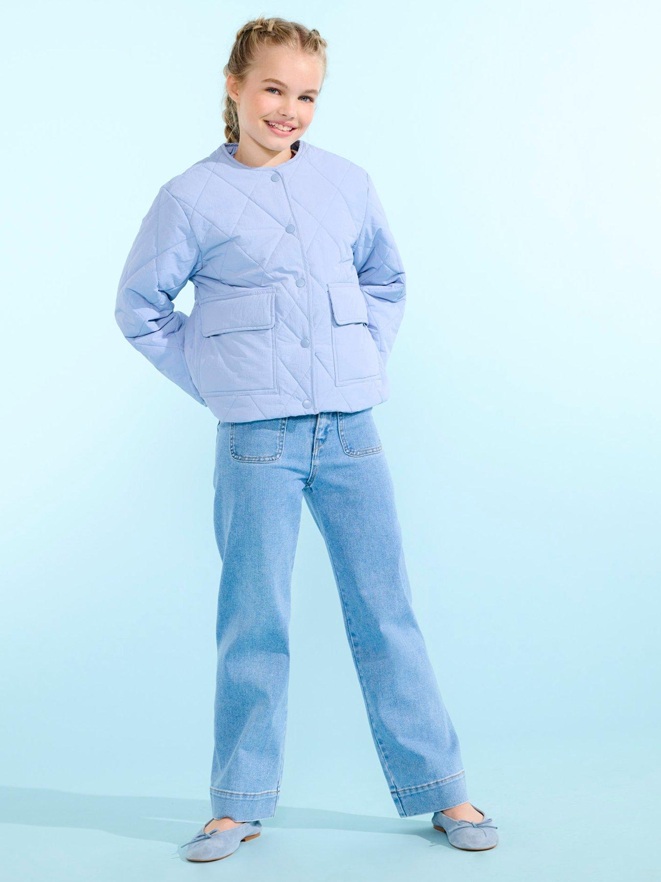 Image 1 of 4 of Only Kids Girls Quilted Jacket - Light Blue