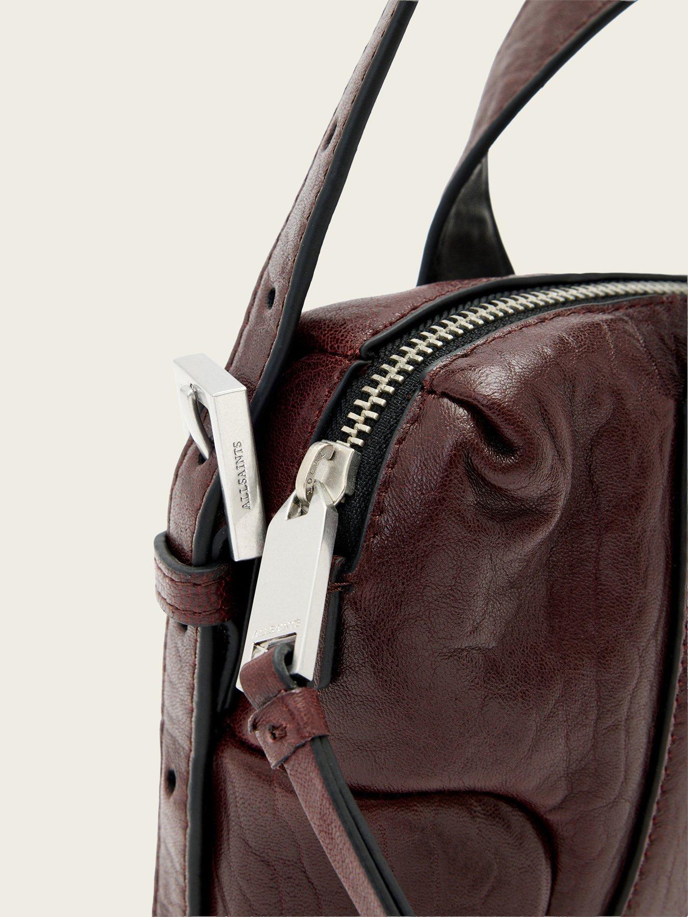 Image 4 of 5 of AllSaints Ares Grain Compact Cross Body Bag - Red
