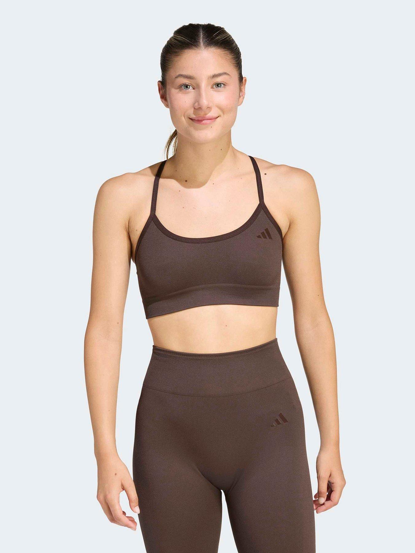 adidas: Womens Training Workout Essentials Light Support Bra - Brown