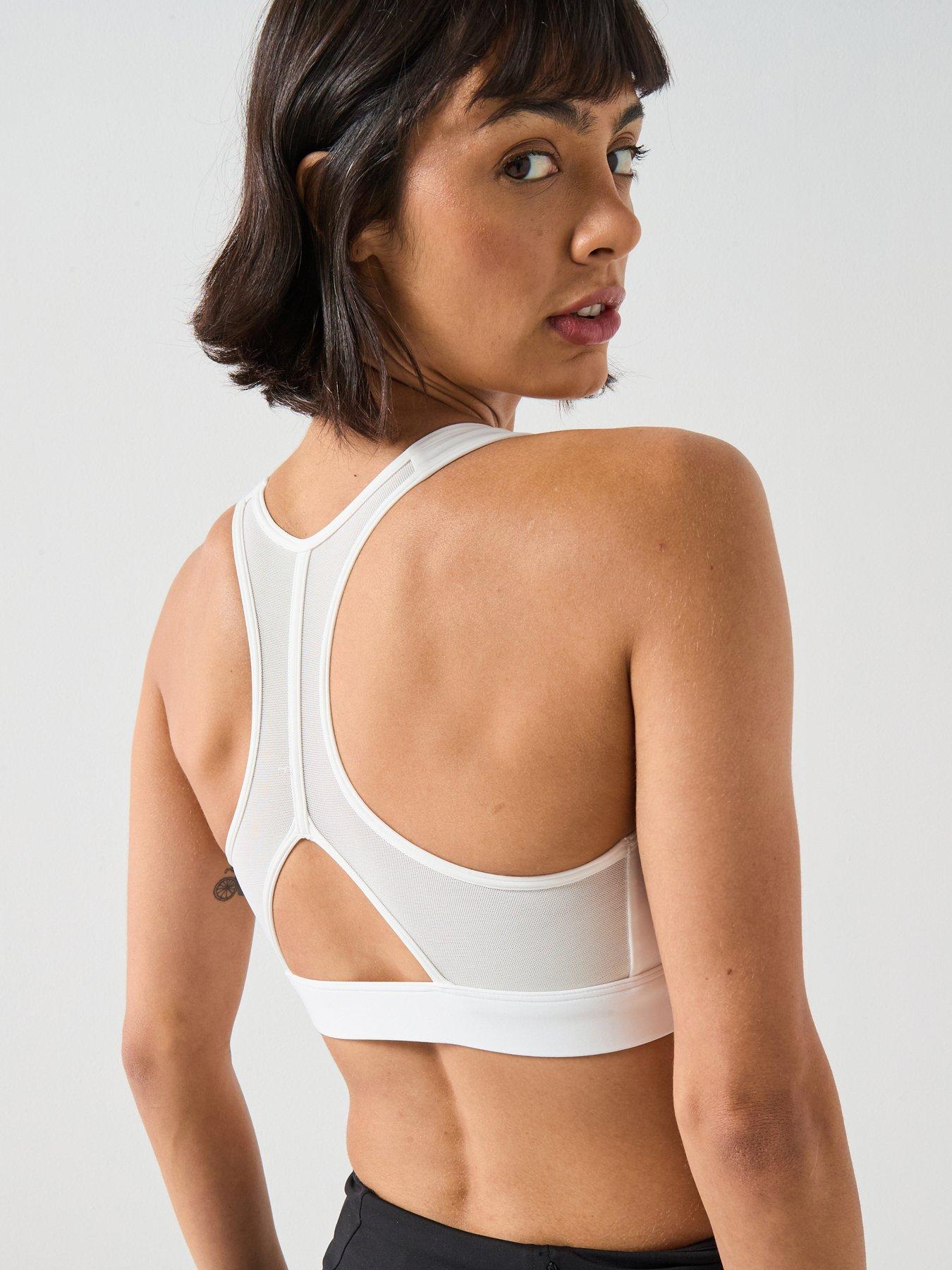 Image 2 of 6 of adidas Womens Training Workout Essentials Medium Support Bra - White