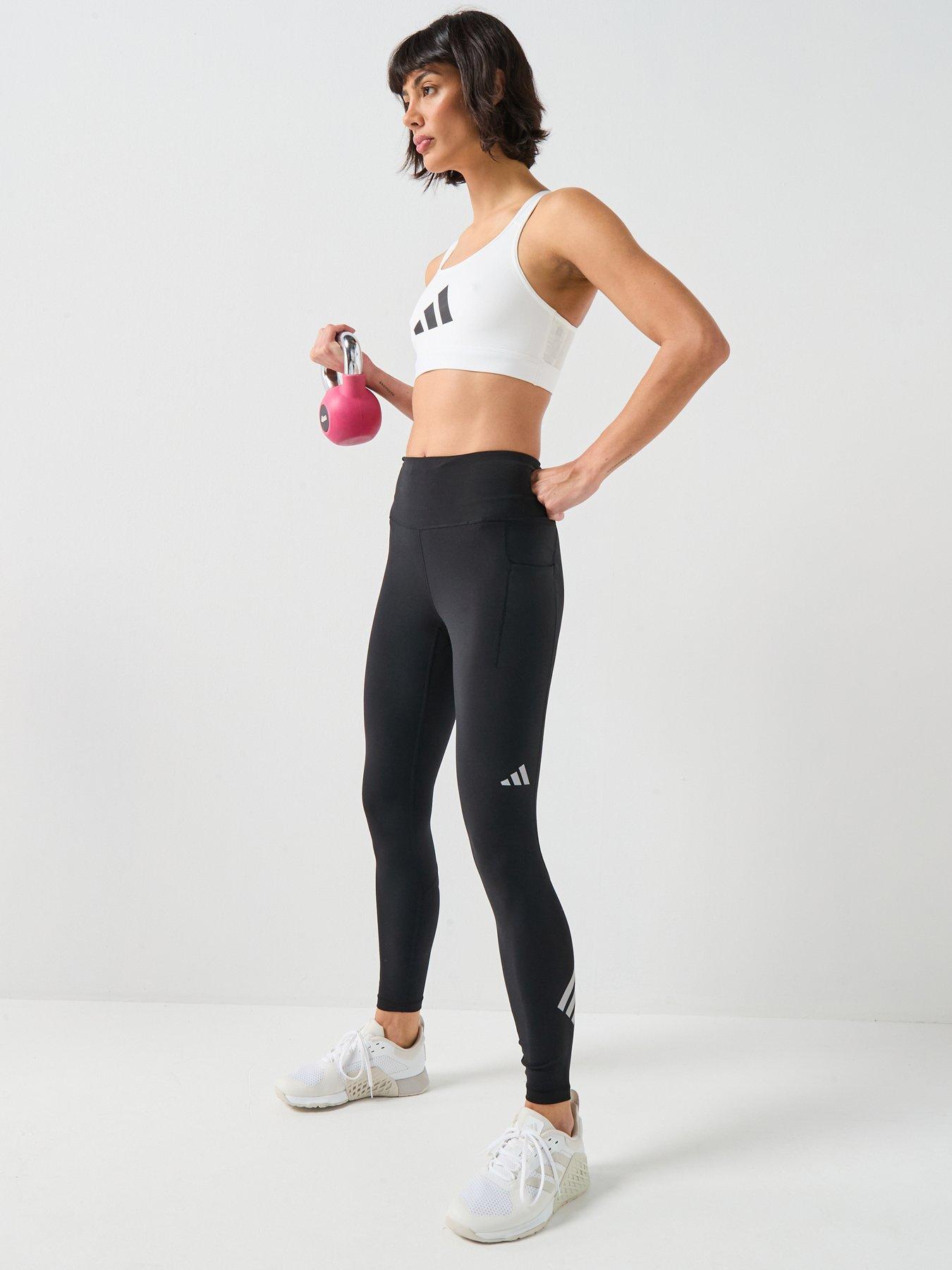 Image 5 of 6 of adidas Womens Training Workout Essentials Medium Support Bra - White