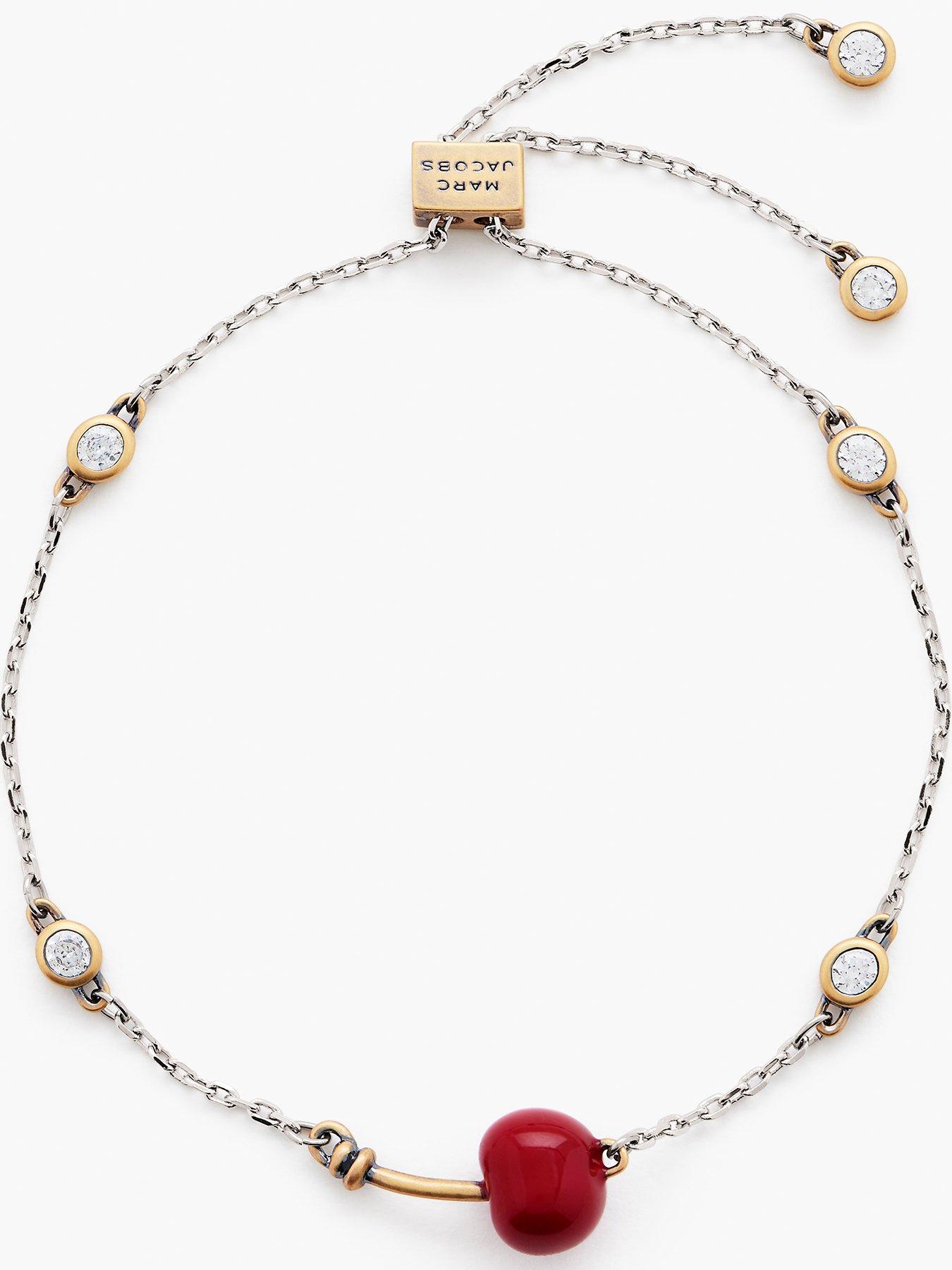 MARC JACOBS Cherry Crystal Slider Bracelet - Silver