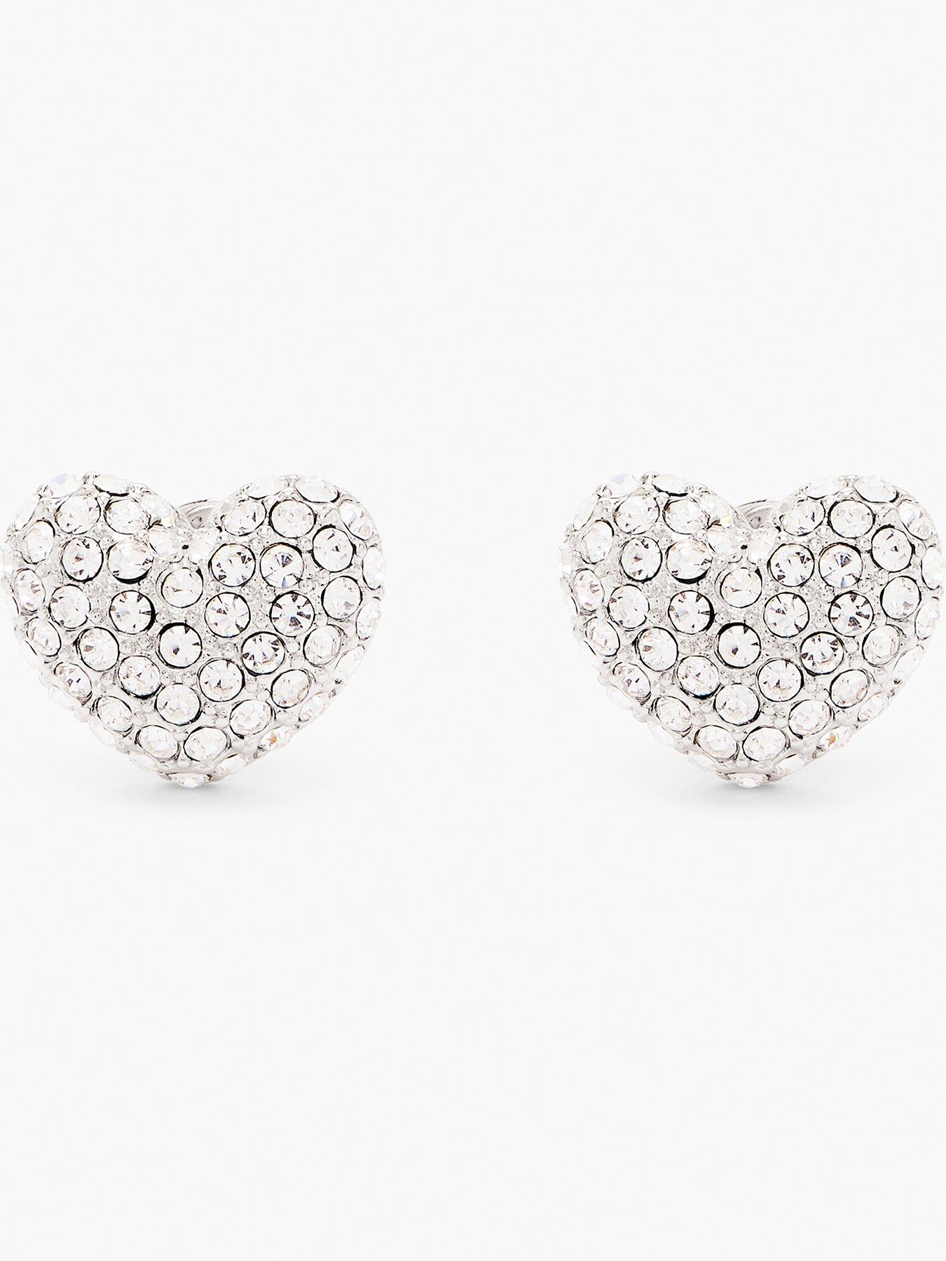 MARC JACOBS Heart Pave Stud Earrings - Silver