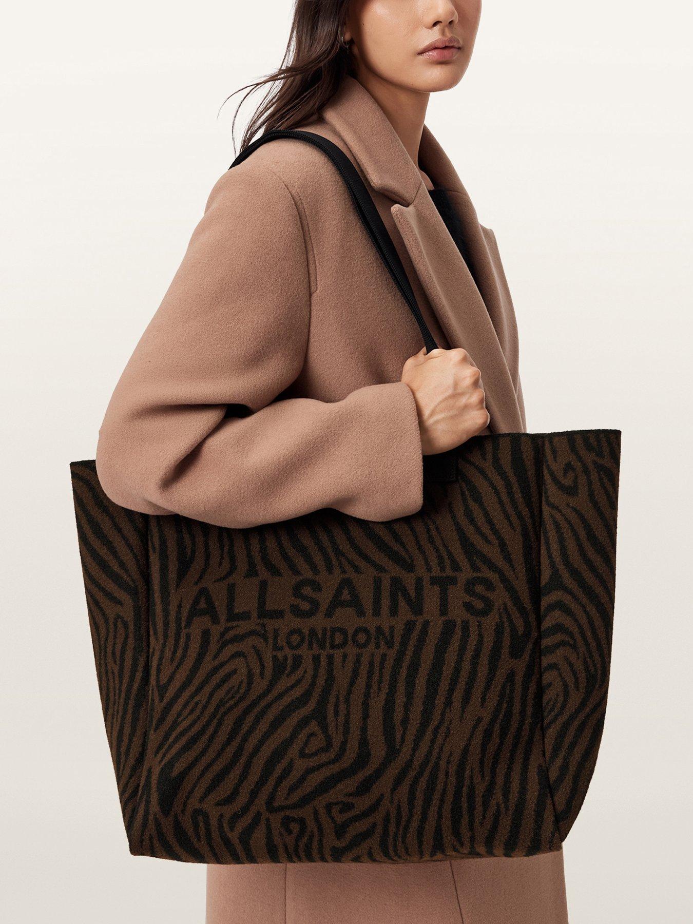 AllSaints Izzy Zebra Tote Bag - Black