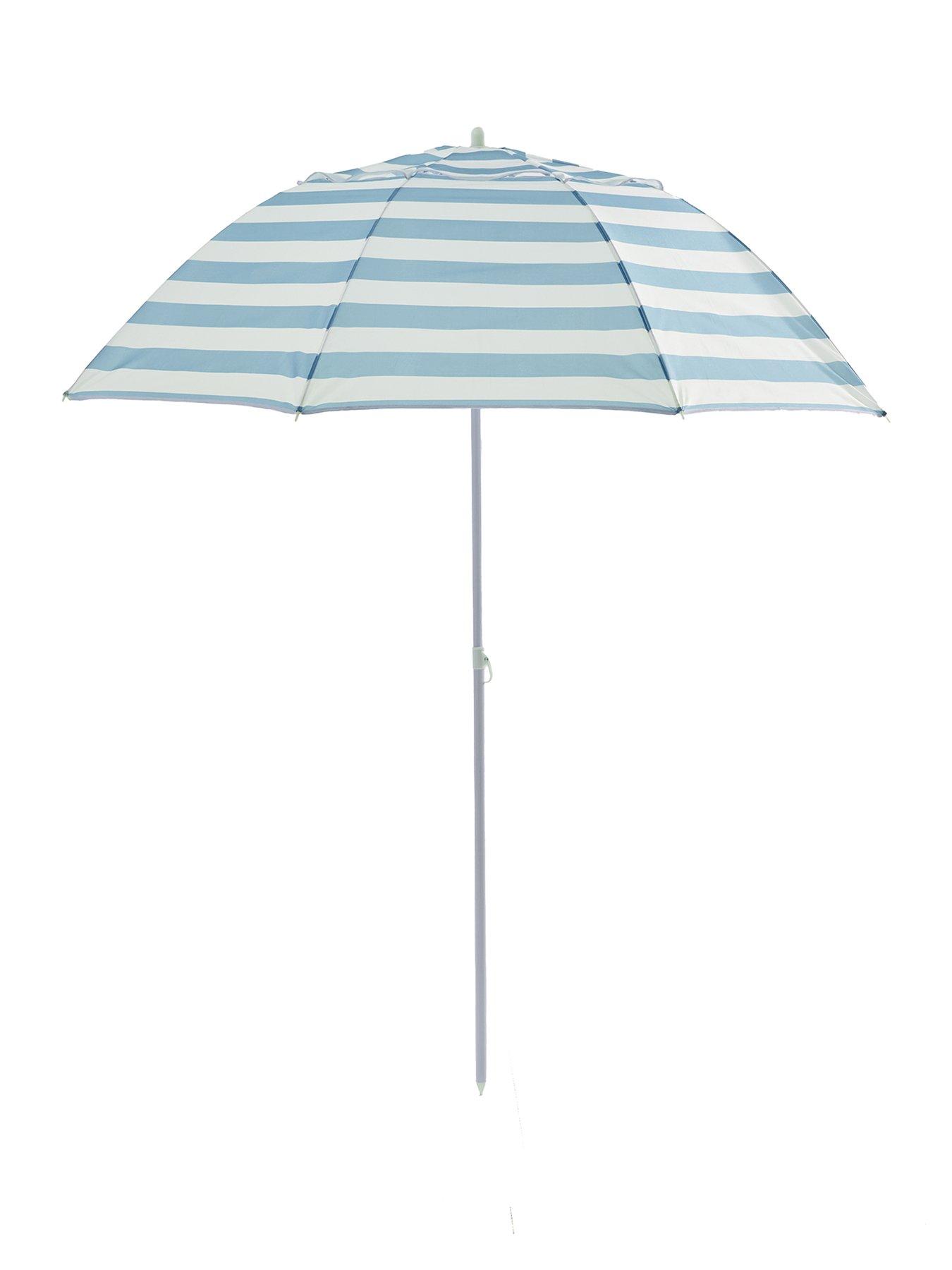 Image 2 of 5 of The Very Collection 2M Push Up Parasol- Blue Stripe