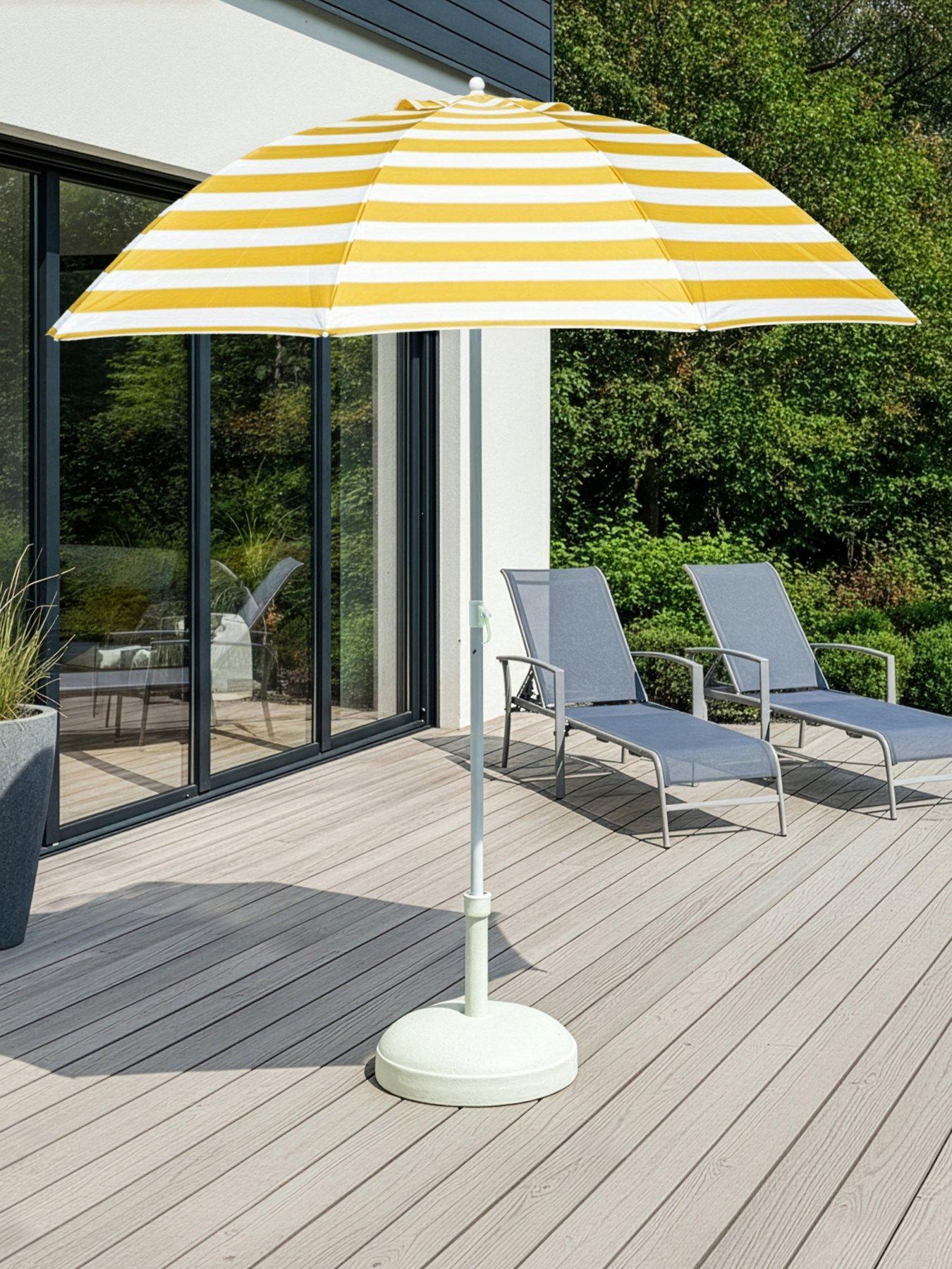 The Very Collection 2M Push Up Parasol- Yellow Stripe