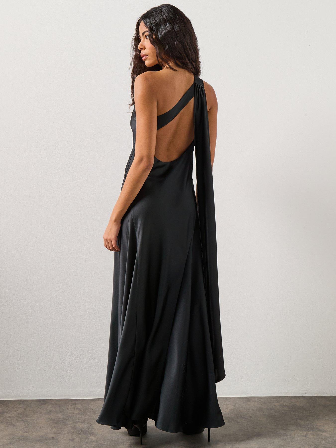 black long sleeve dress sweater Massey Black Knit Midi Dress | Women's Clothing main image 0
