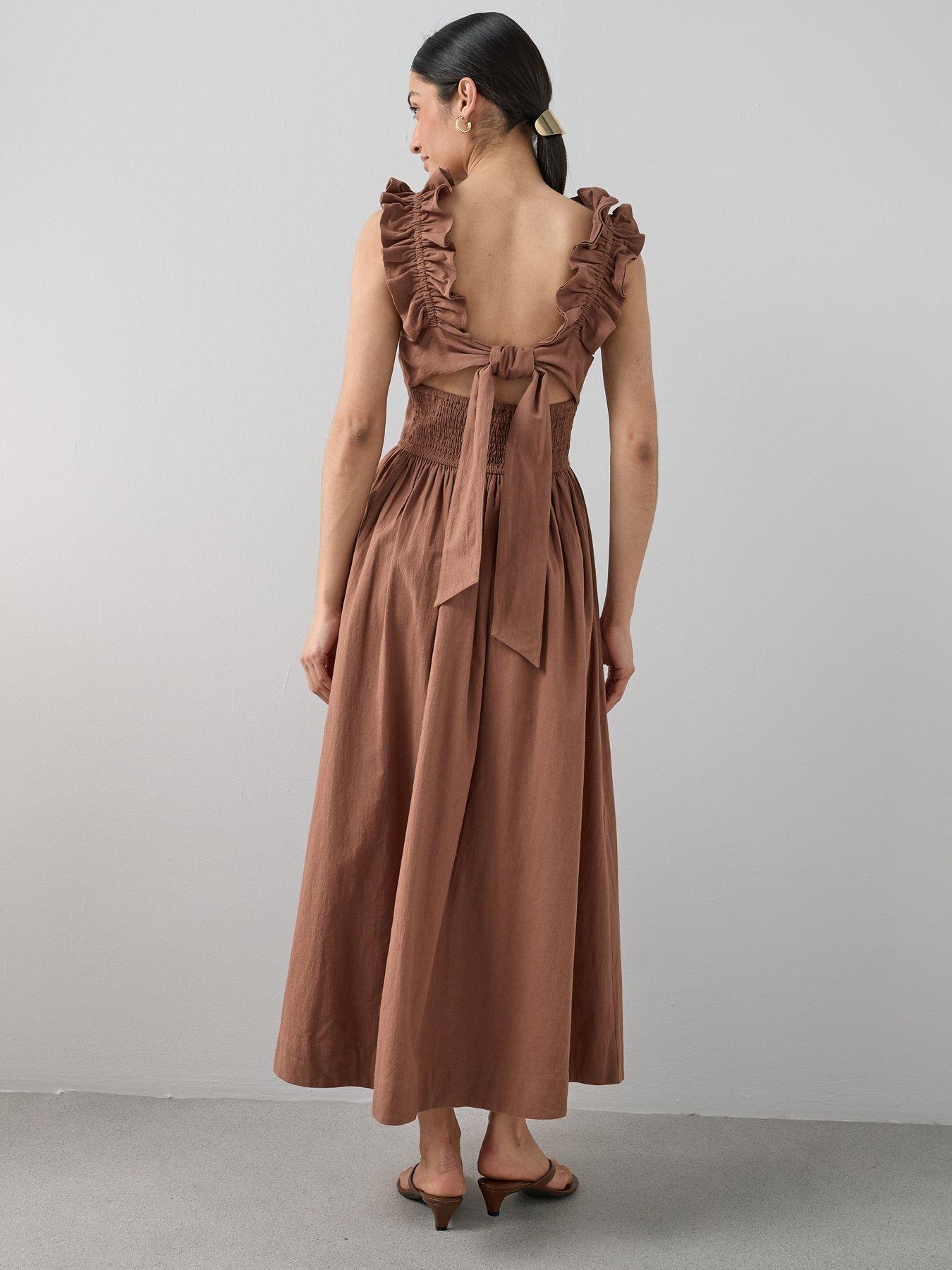 Image 2 of 6 of The Very Collection Ruffle Strap Detail Midaxi Dress