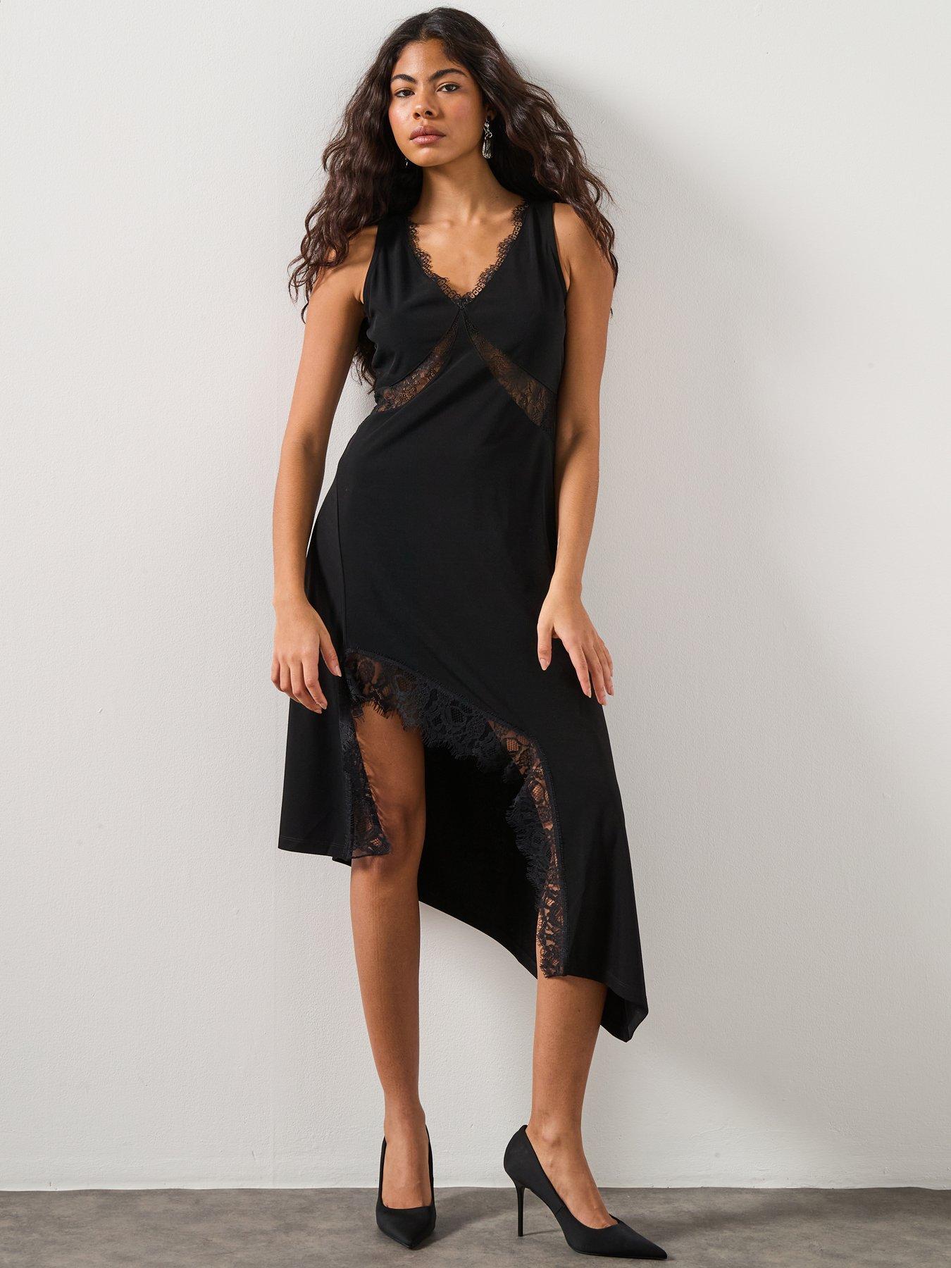 AllSaints Lailey Assymetric Dress - Black | Very