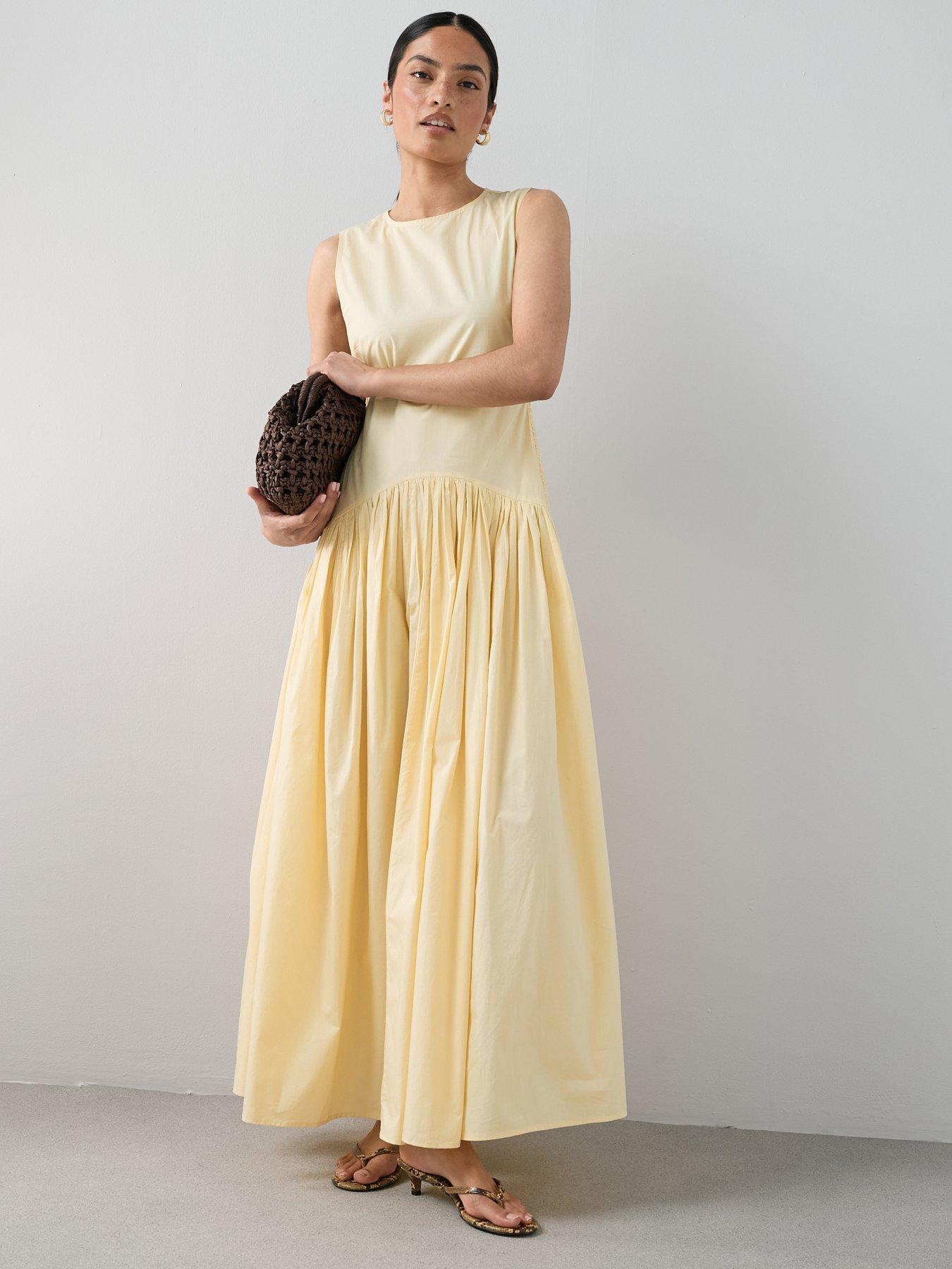 The Very Collection Shirred Panel Racer Volume Hem Midaxi Dress
