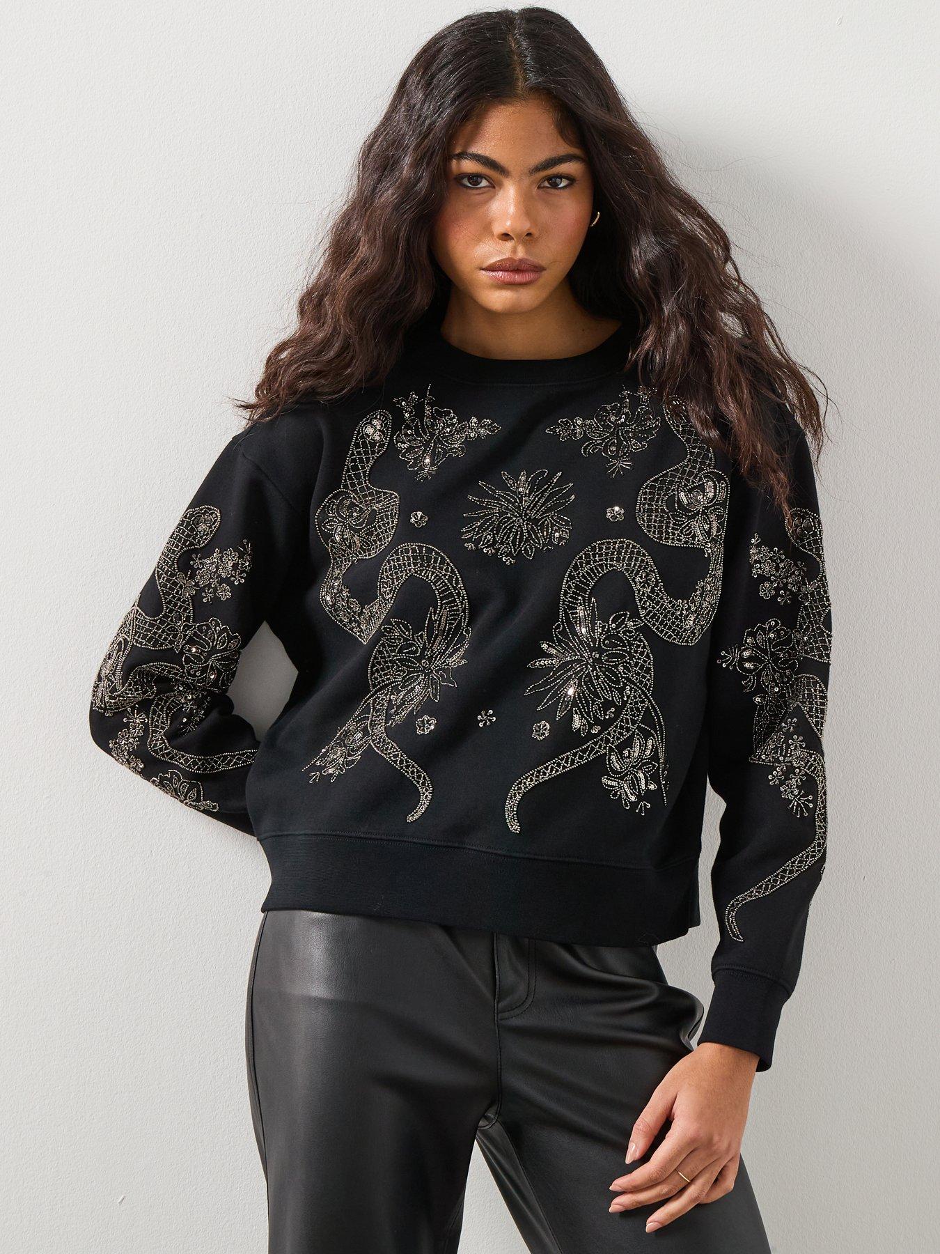 AllSaints Cecile Pippa Sweat - Black