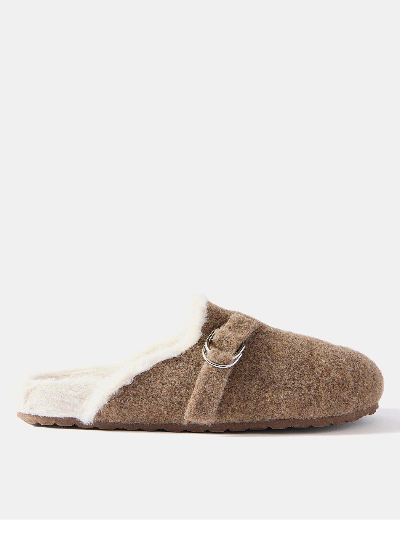 Mint Velvet Felt Clog Slipper - Brown