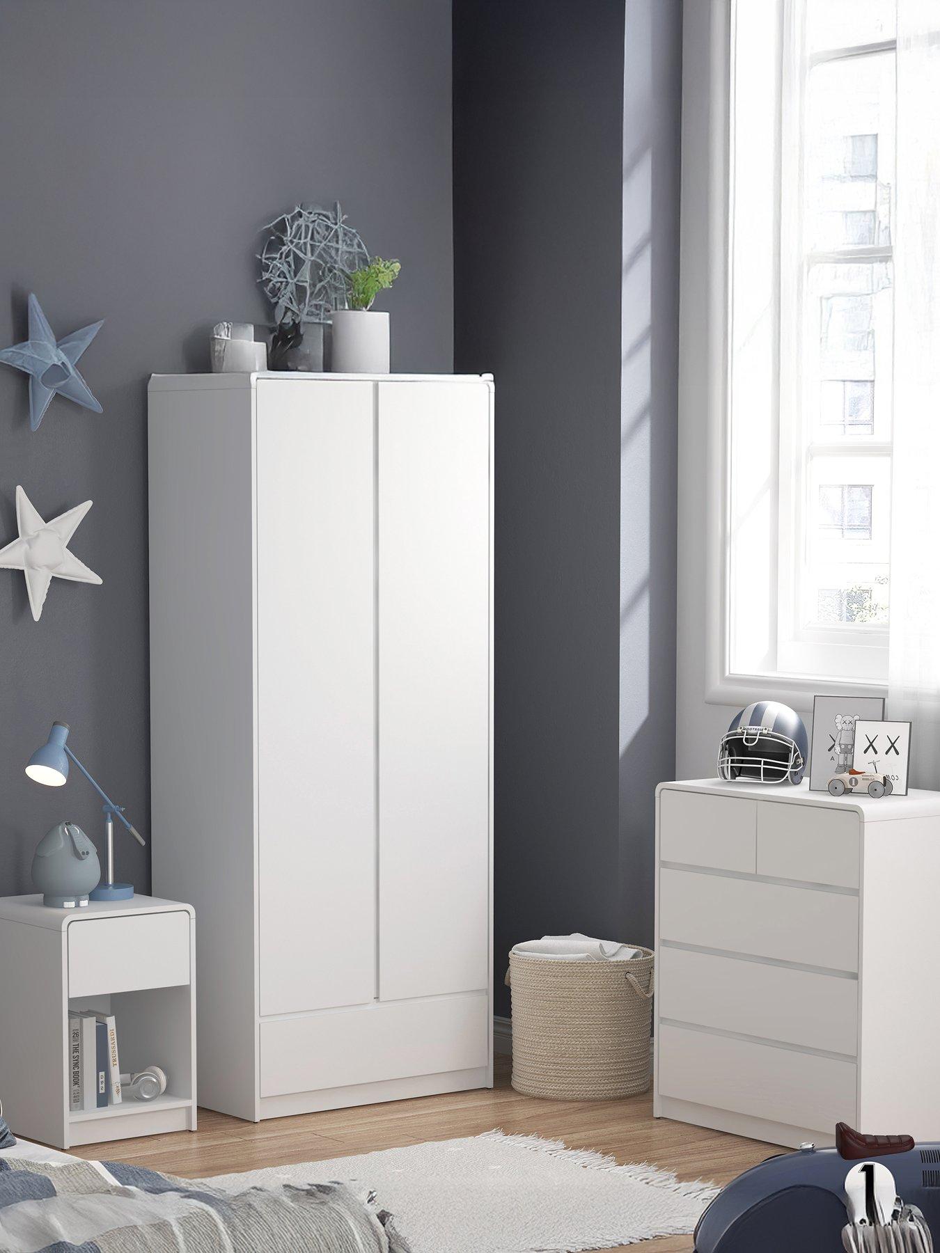 The Very Collection Bailey Kids 2 Door Wardrobe, Chest  &  Bedside Bedroom Package
