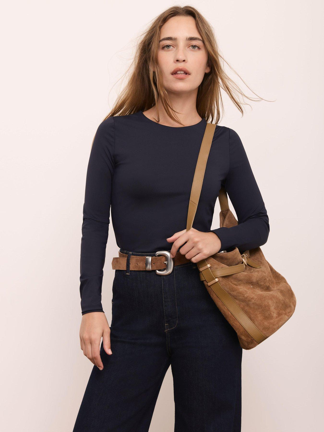 Mint Velvet Navy Layering Crew Neck Top - Blue
