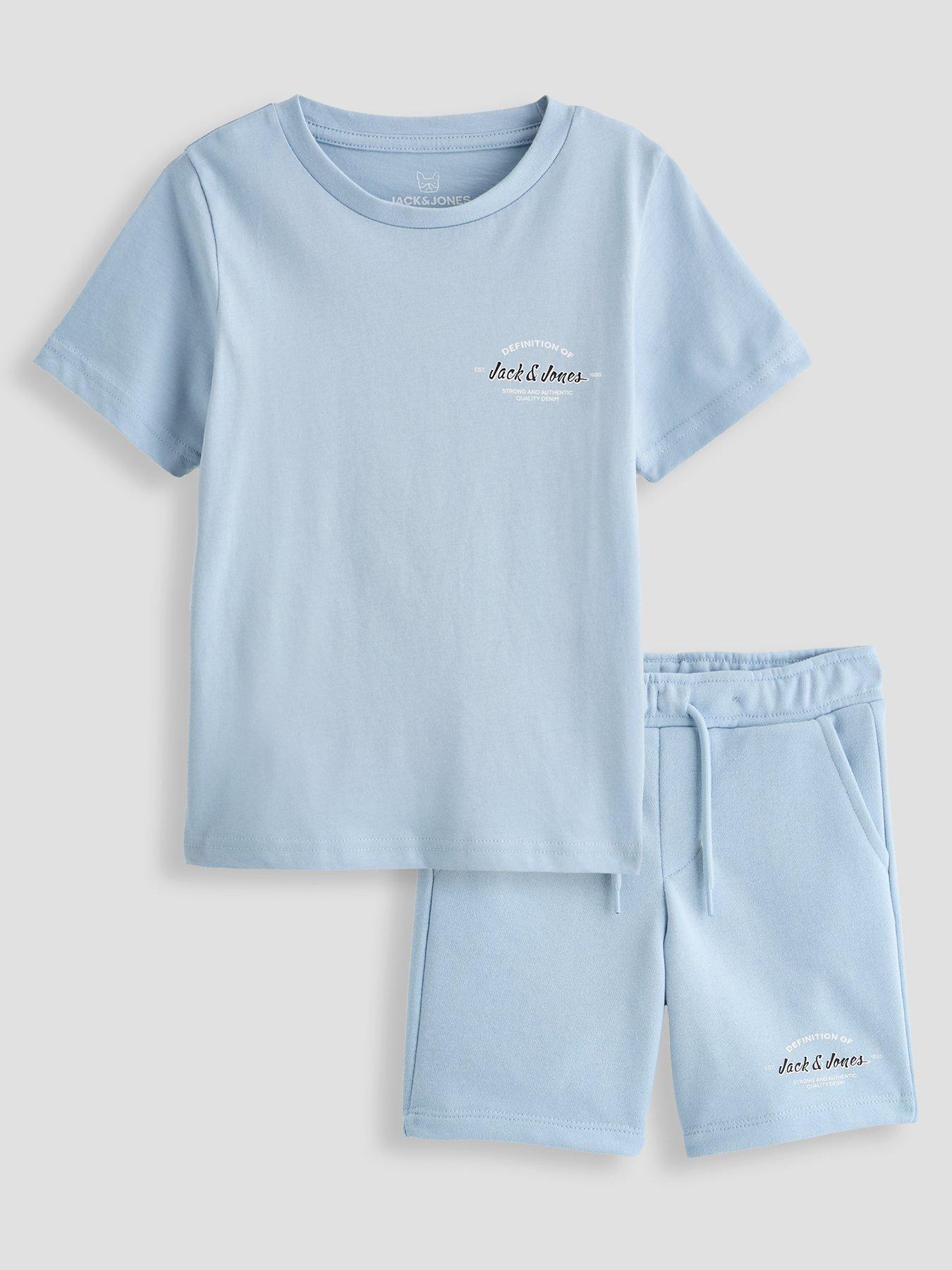 Jack & Jones Mini Younger Boys Brandon Tshirt  &  Shorts Set - Celestial Blue