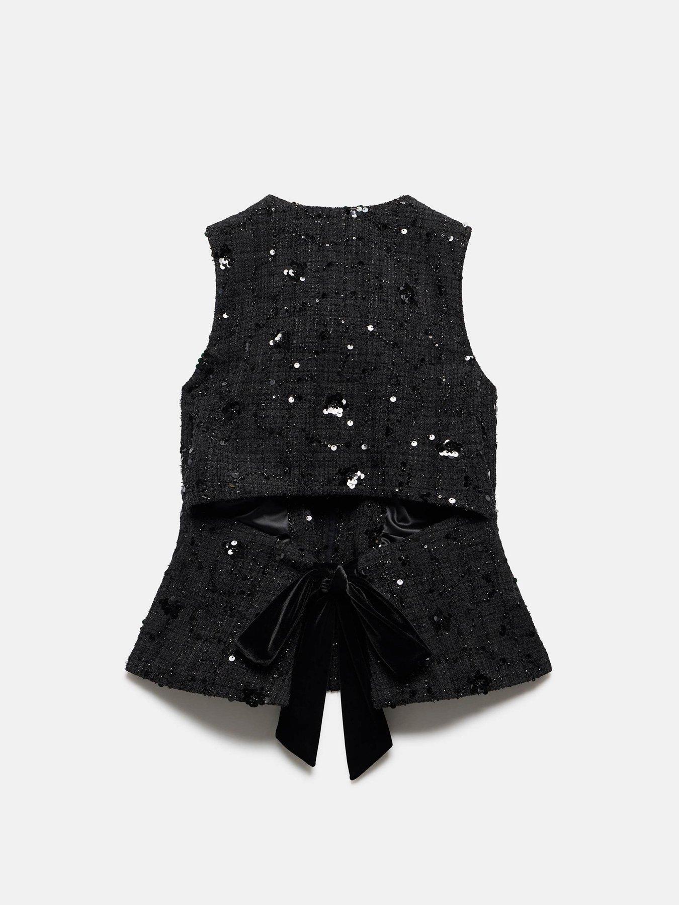 Image 6 of 6 of Mint Velvet Boucle Waistcoat - Black