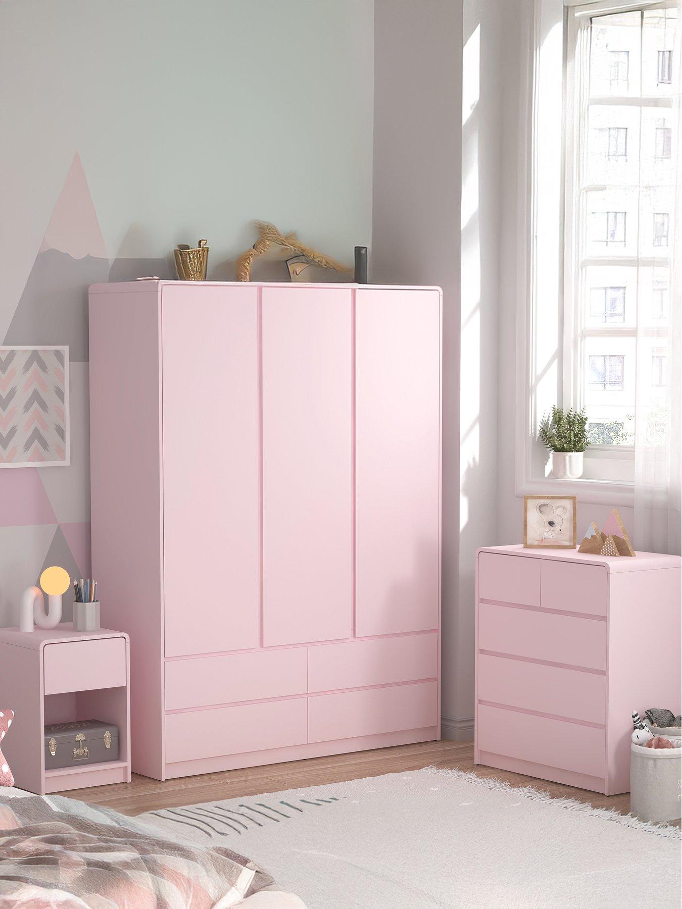 The Very Collection Bailey Kids 3 Door Wardrobe, Chest  &  Bedside Bedroom Package