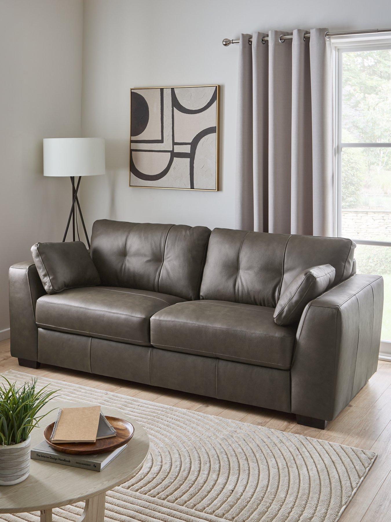 The Very Collection Arden Italian Leather 3 Seater Sofa