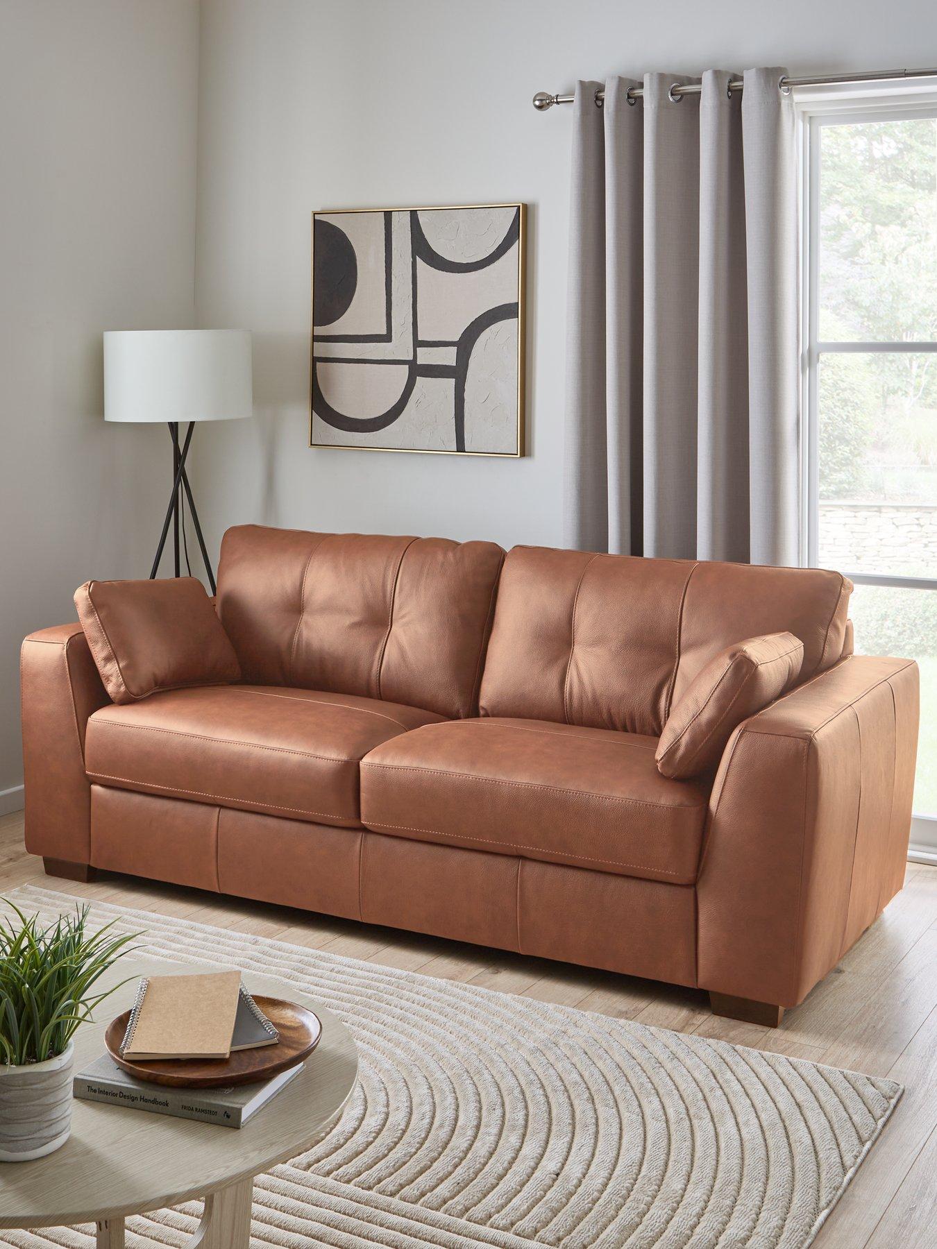 Image 1 of 6 of The Very Collection Arden Italian Leather 3 Seater Sofa