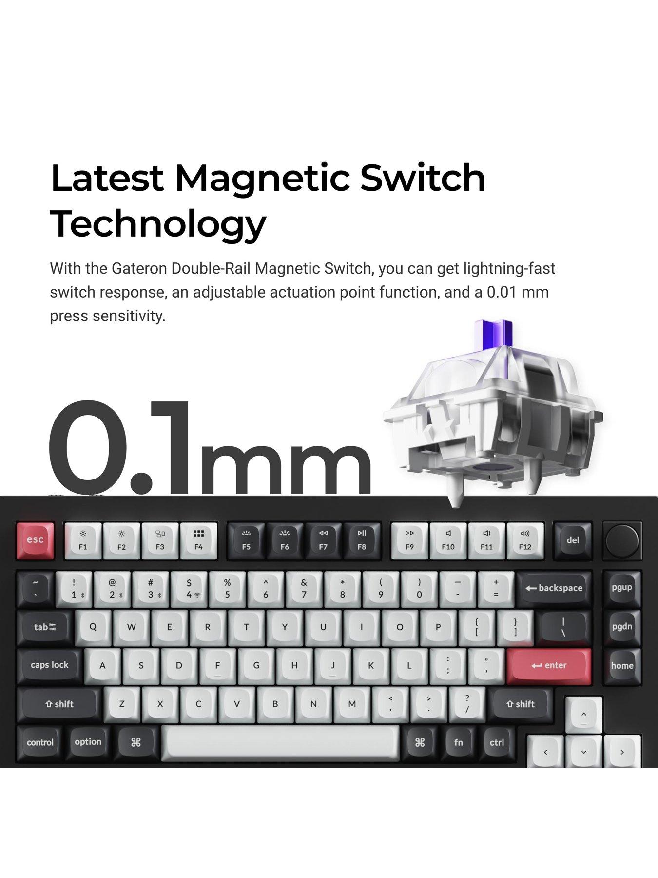 Image 3 of 8 of Keychron Q1 HE Wireless Mechanical Gaming Keyboard - Carbon Black