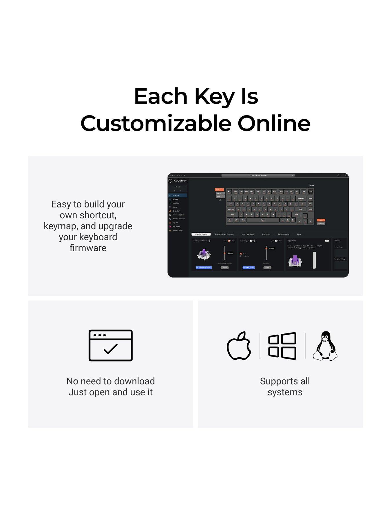 Image 5 of 8 of Keychron Q1 HE Wireless Mechanical Gaming Keyboard - Carbon Black