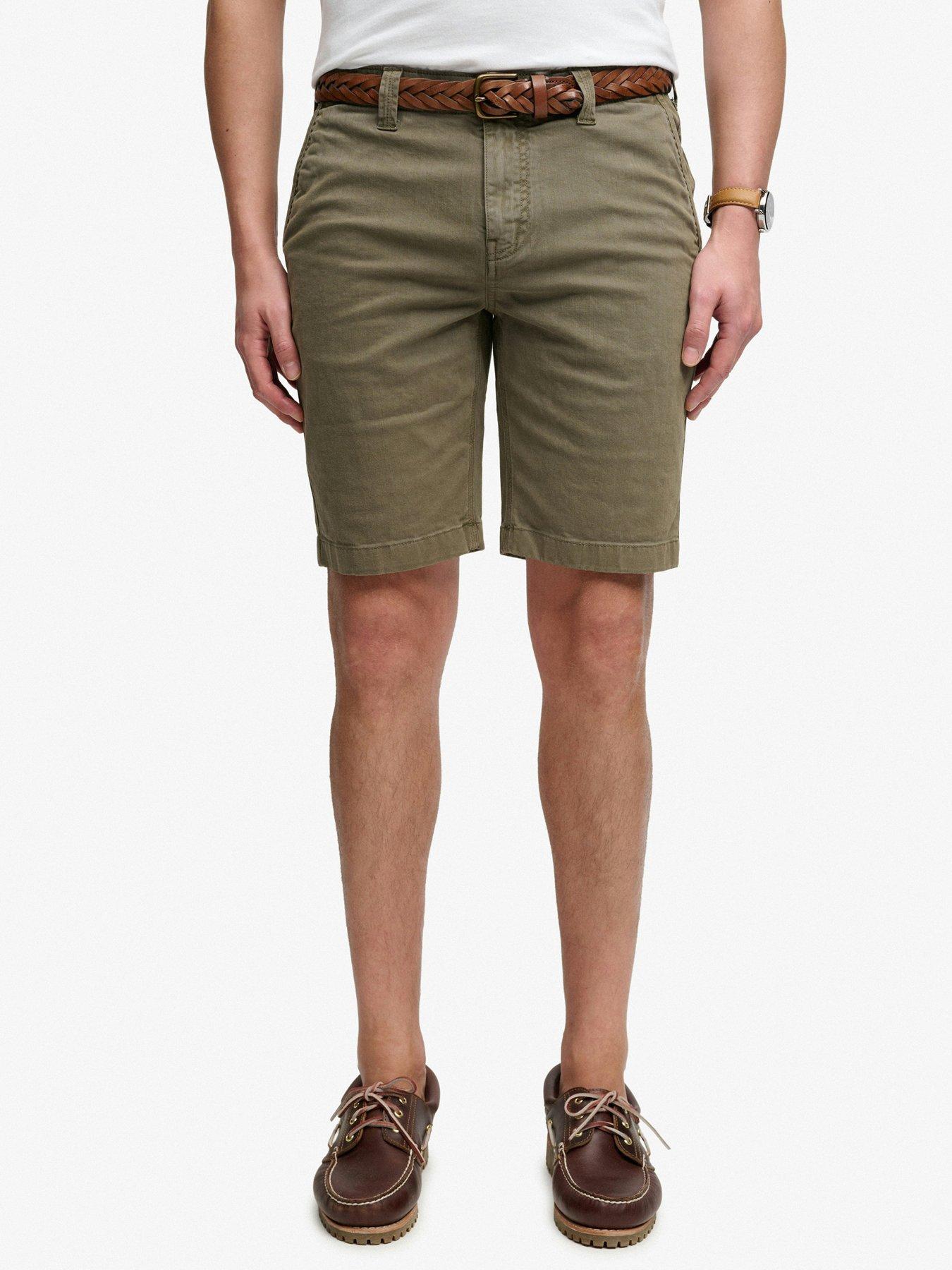 Superdry Utility Chino Shorts, Dark Green, Size 32, Men