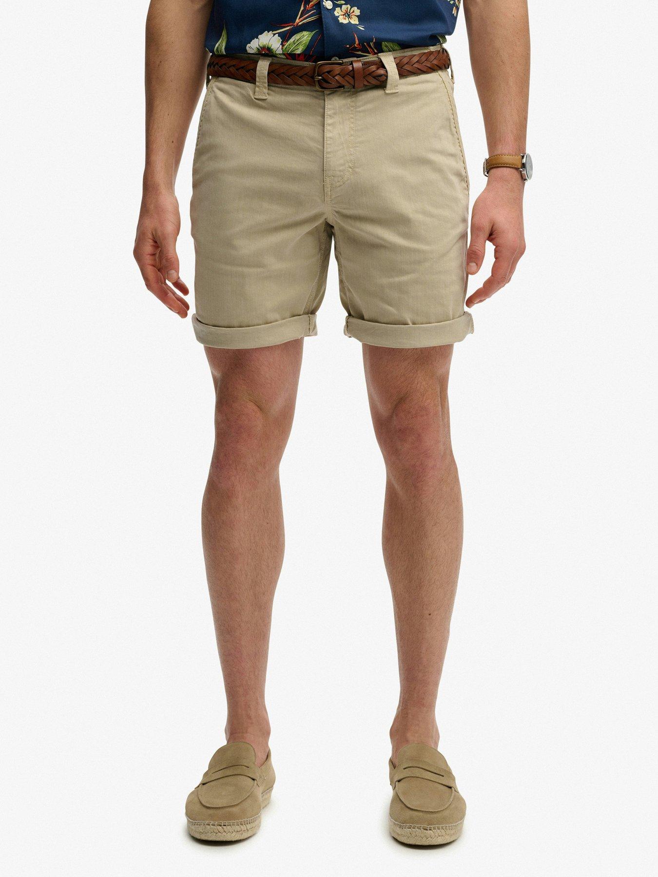 Superdry Utility Chino Shorts, Beige, Size 32, Men