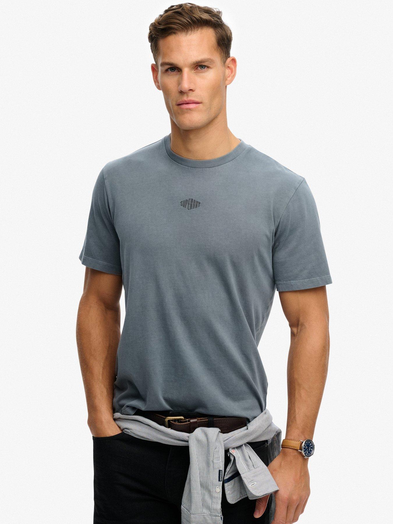 Image 1 of 5 of Superdry Micro Logo Relaxed T-Shirt - Grey