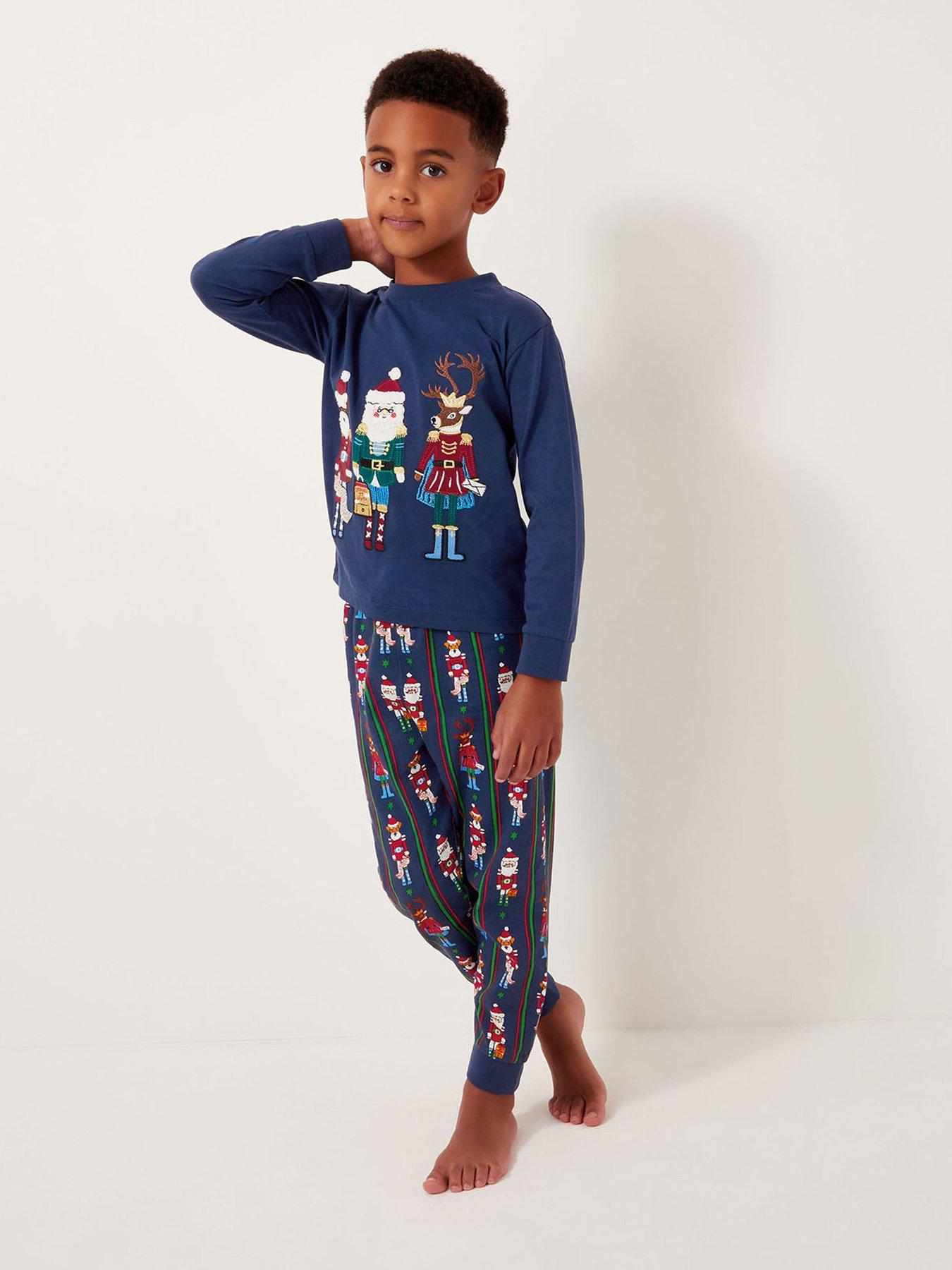 Monsoon Boys Jersey Nutcracker Logo Pyjamas - Blue