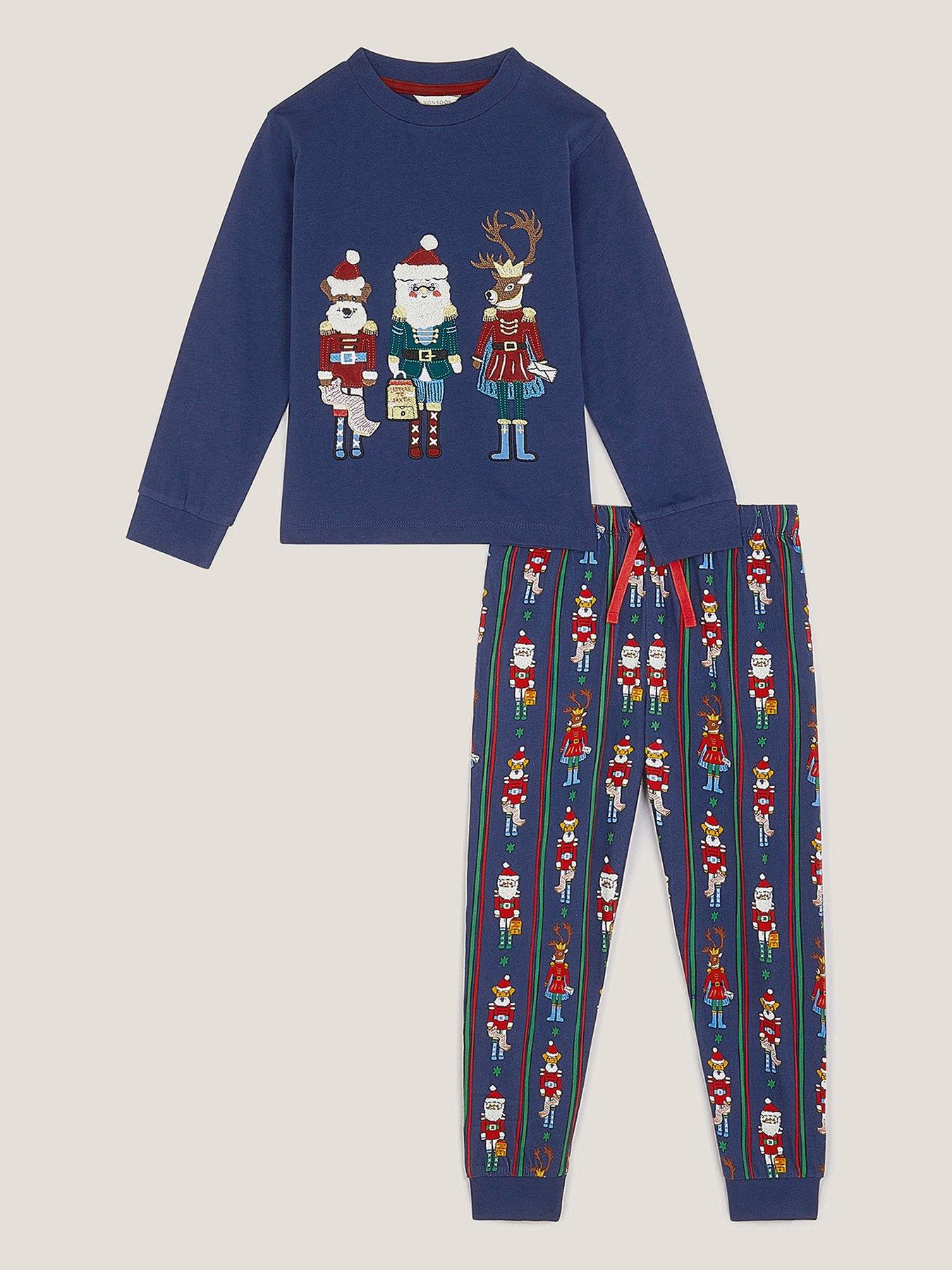 Monsoon Boys Jersey Nutcracker Logo Pyjamas - Blue