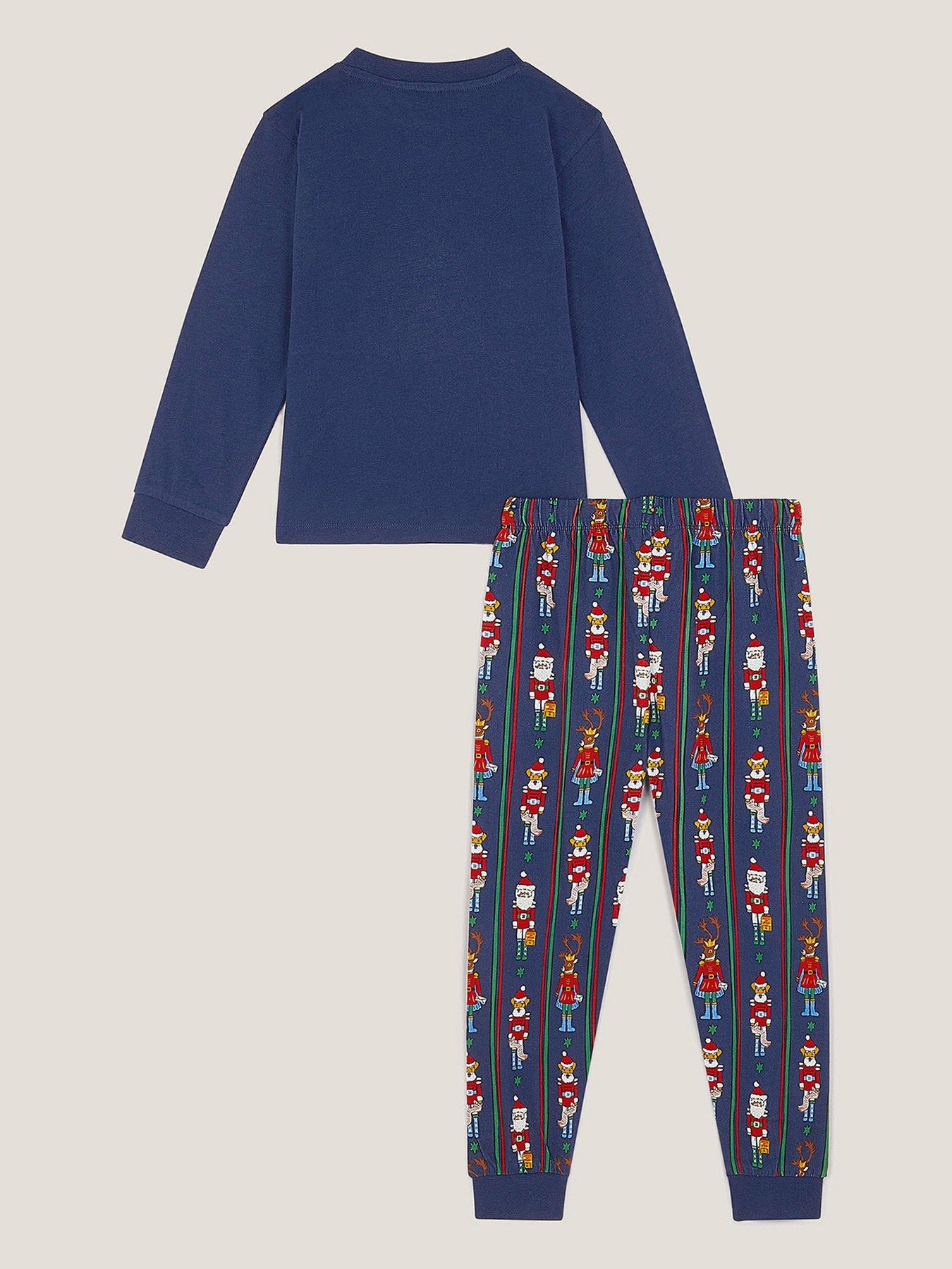 Image 2 of 3 of Monsoon Boys Jersey Nutcracker Logo Pyjamas - Blue