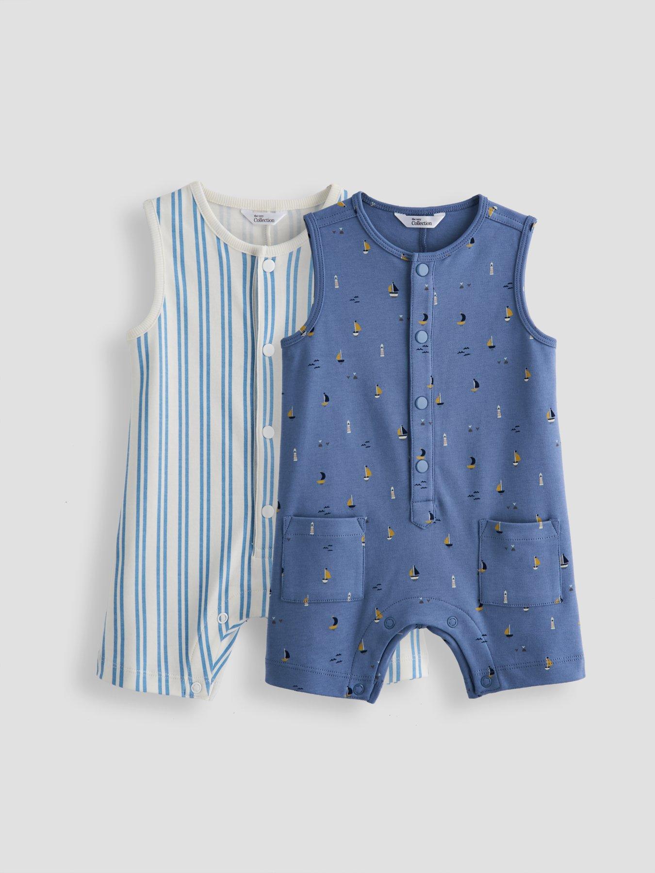 The Very Collection Baby Boy Printed Harbour Jersey Romper