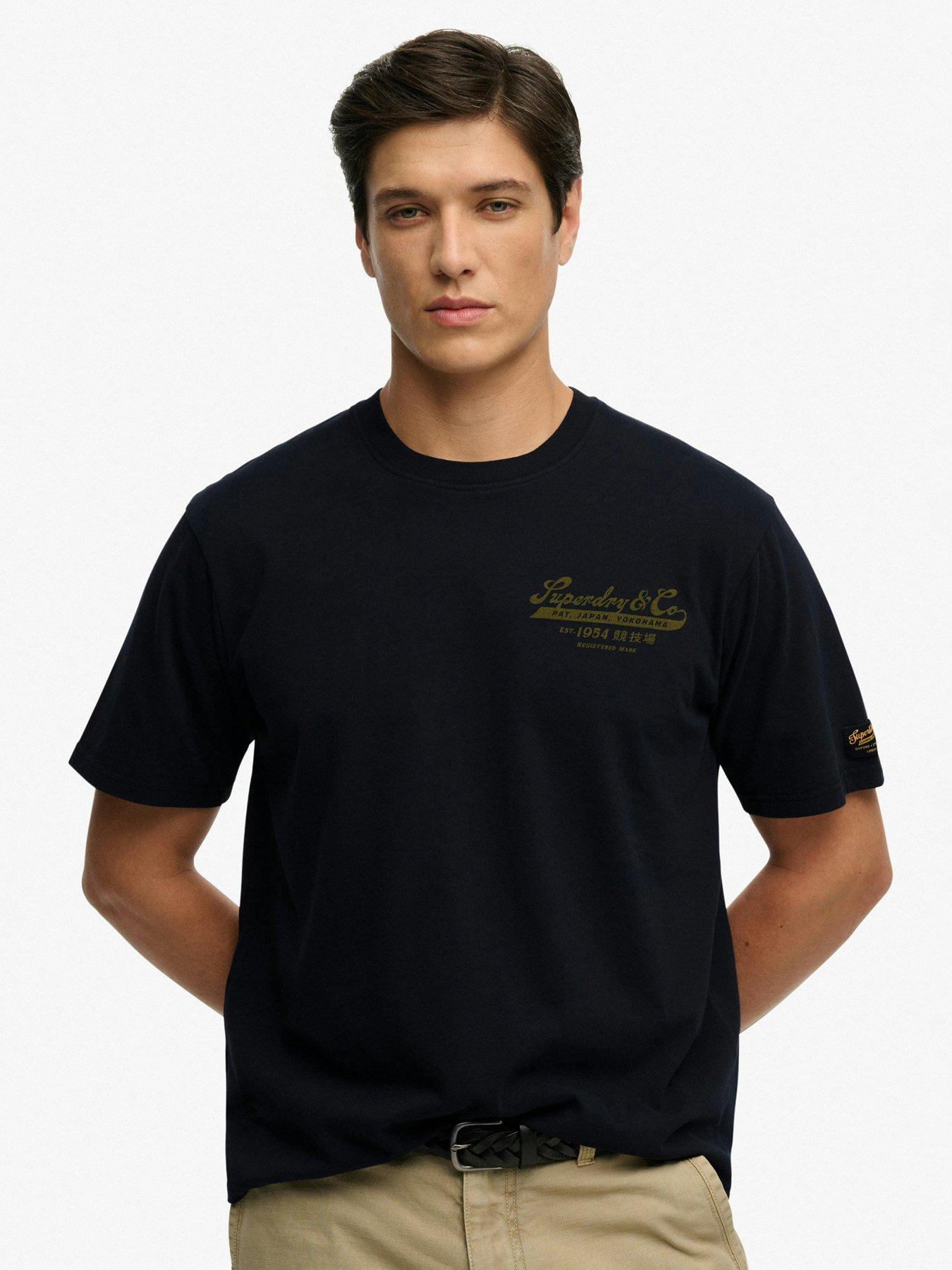 Superdry Heritage Biker Graphic Loose Fit T-Shirt - Black