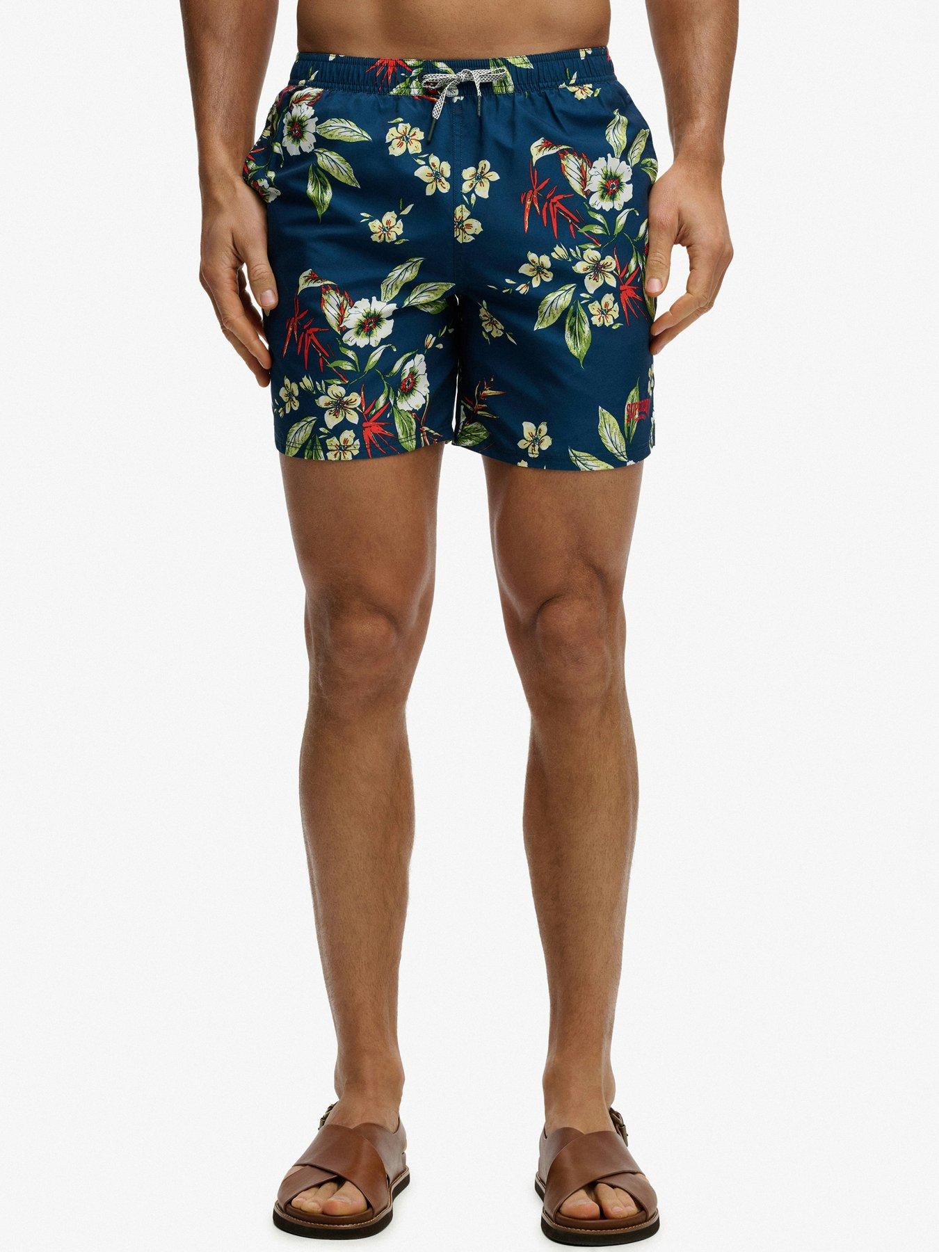 Superdry Hawaiian Print 16 Swim Shorts - Navy