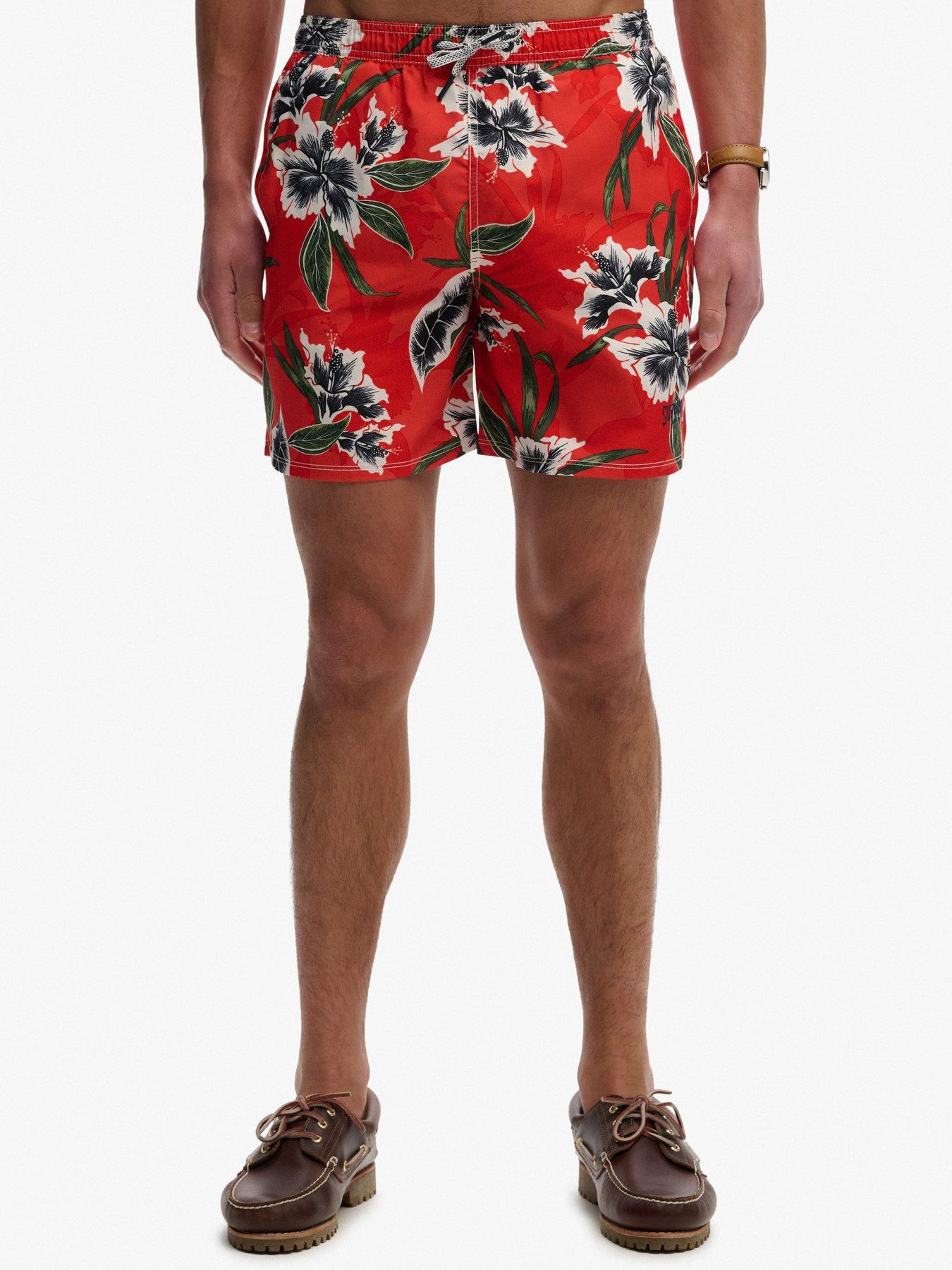 Superdry Superdry Hawaiian Print 16 Swim Shorts - Red