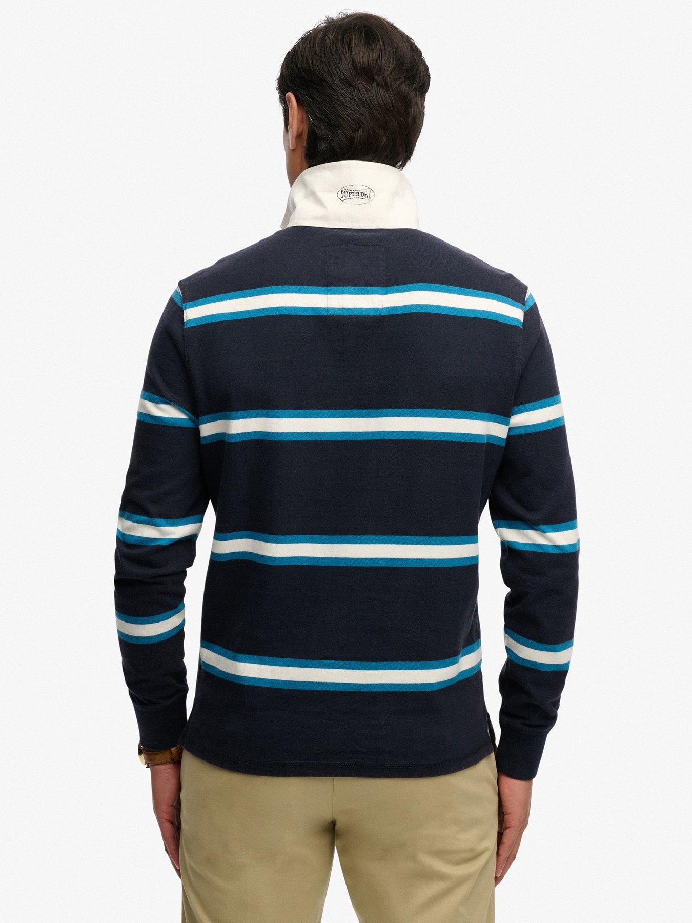 Superdry Vintage Athletic Stripe Rugby Shirt - Navy | Very