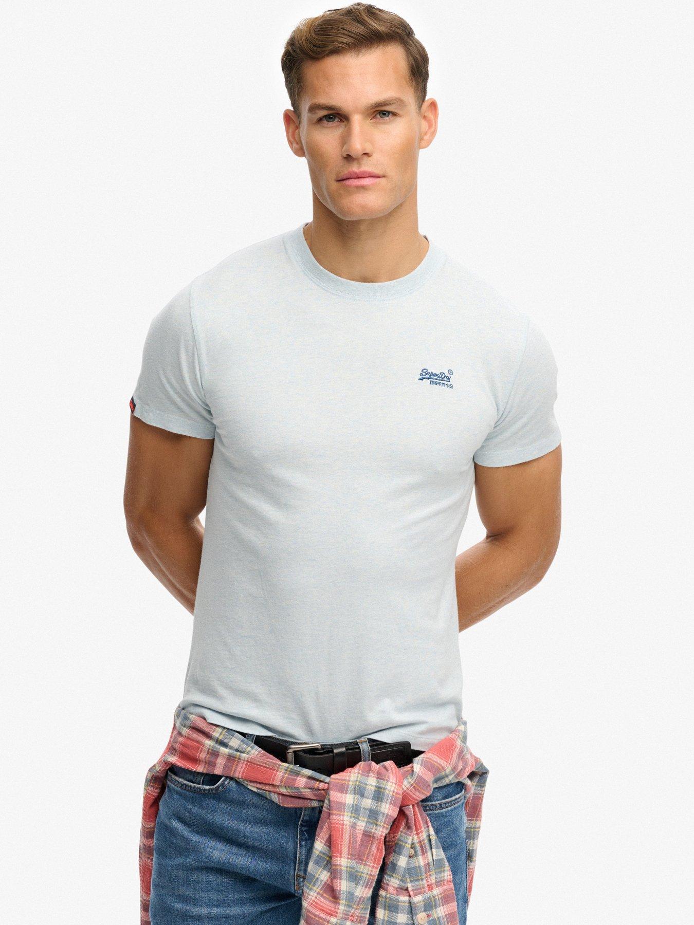 Superdry Cotton Essential Logo T-Shirt, Light Blue, Size Xl, Men