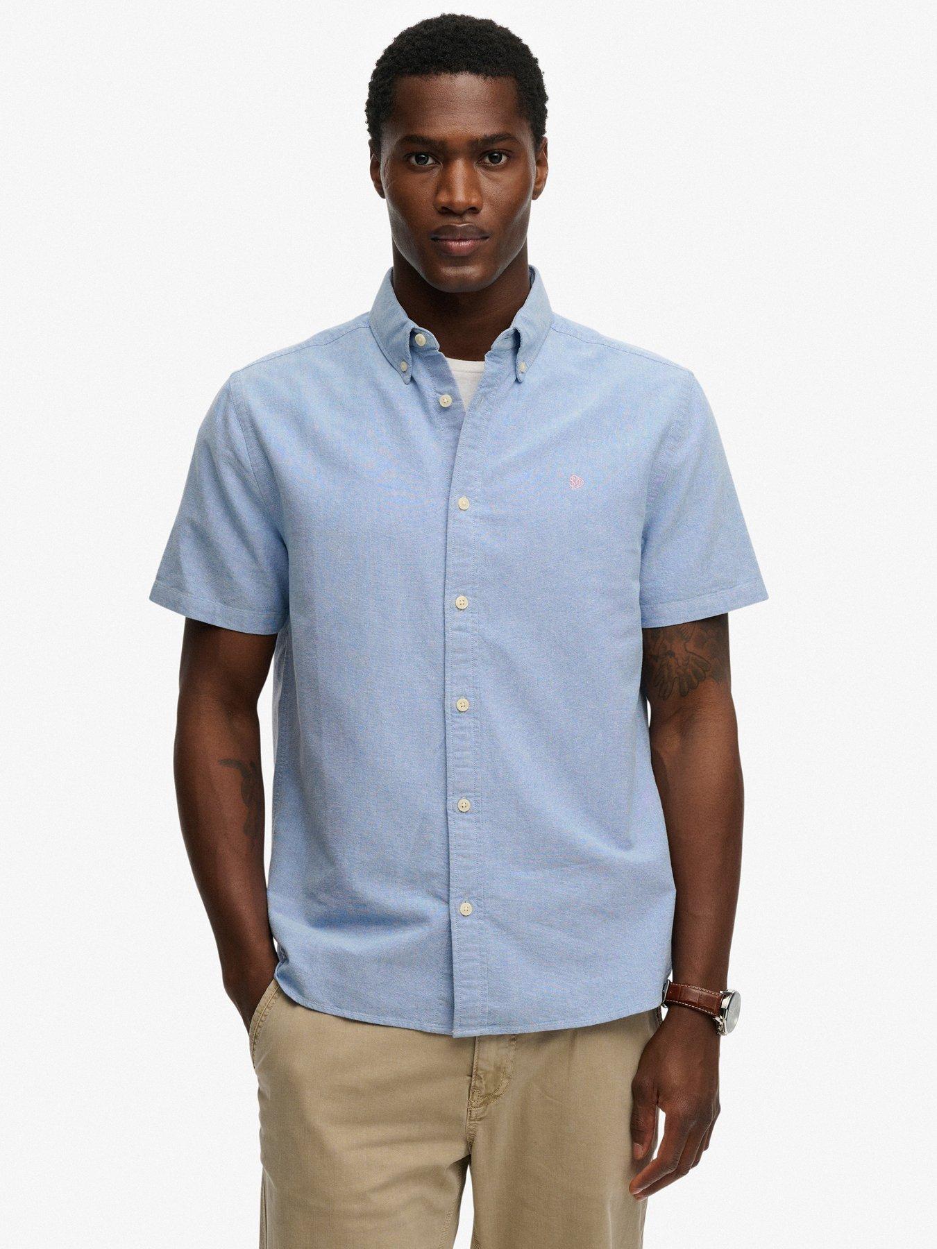 Superdry Preppy Oxford Short Sleeve Shirt - Light Blue